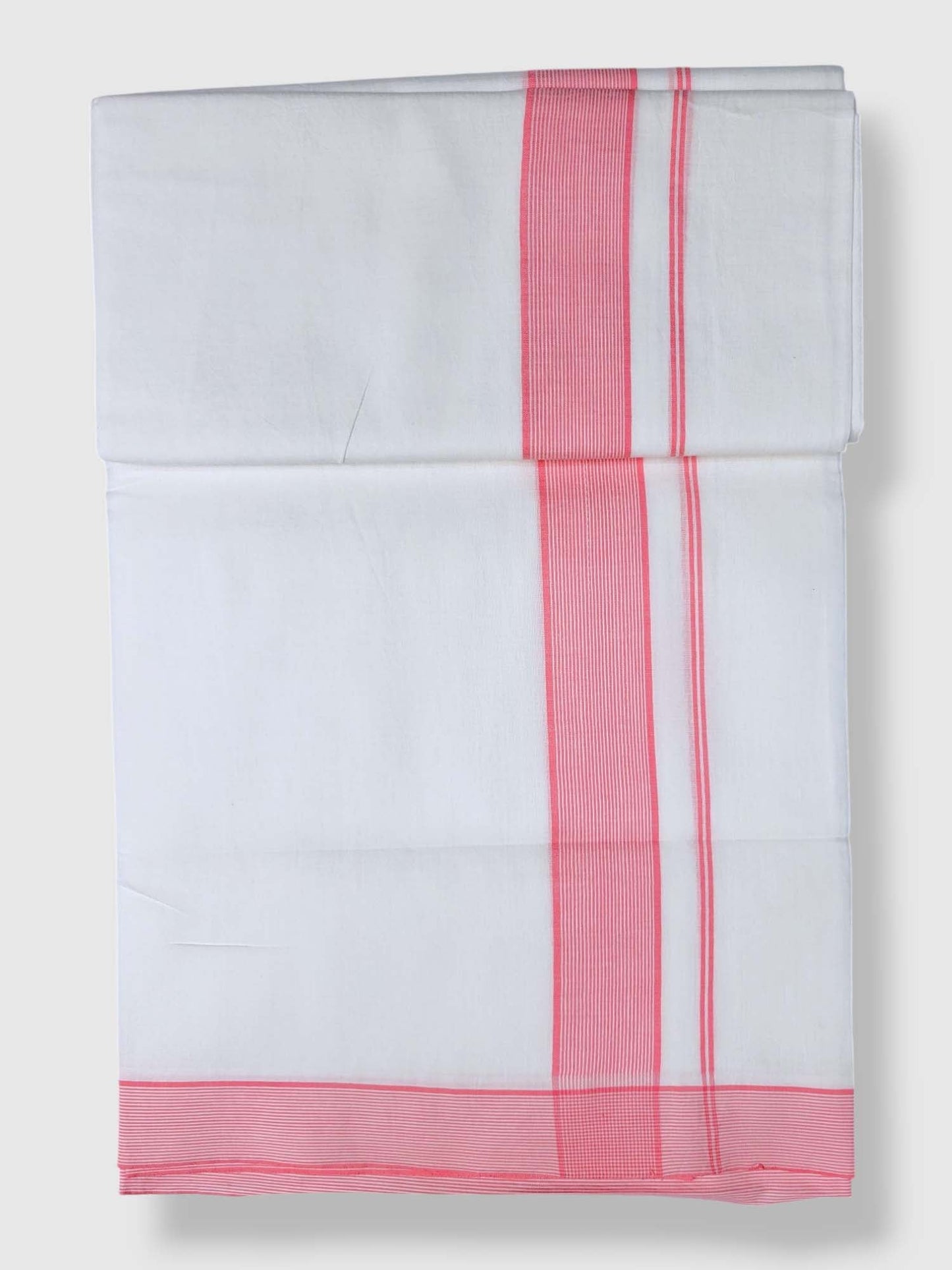 Pure White Cotton Men's Double Dhoti