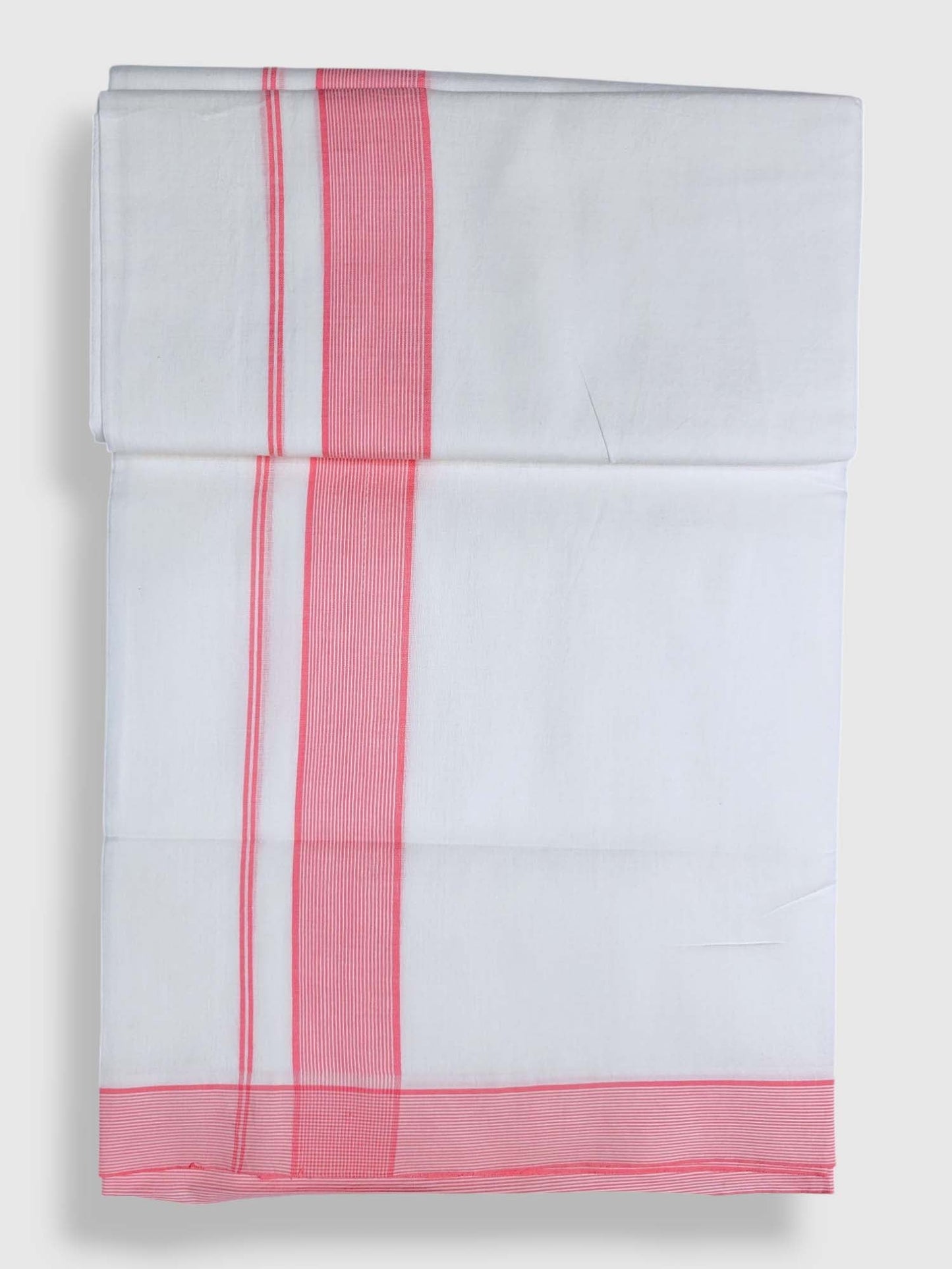 Pure White Cotton Men's Double Dhoti