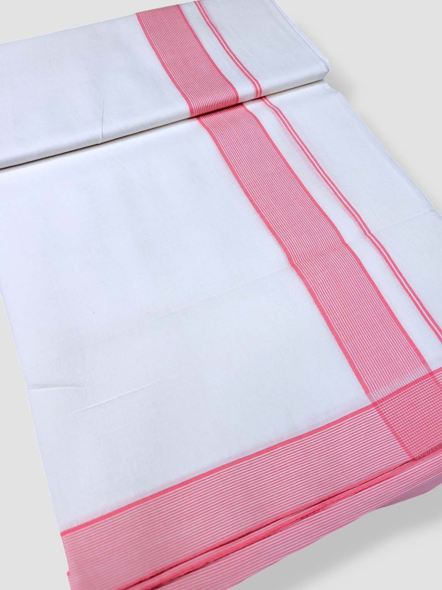 Pure White Cotton Men's Double Dhoti