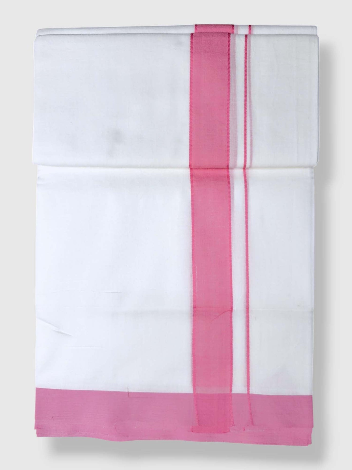 Pure White Cotton Men's Double Dhoti