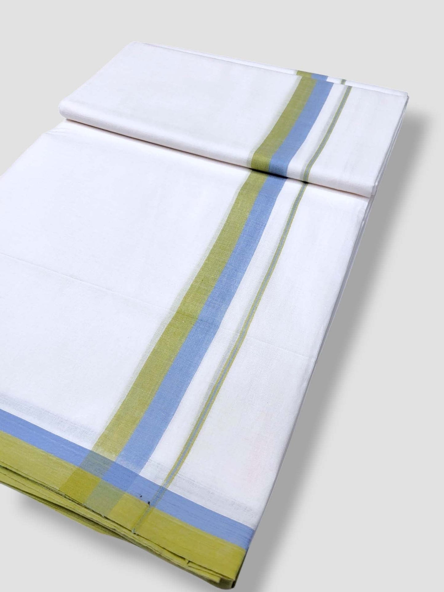 Pure White Cotton Men's Double Dhoti