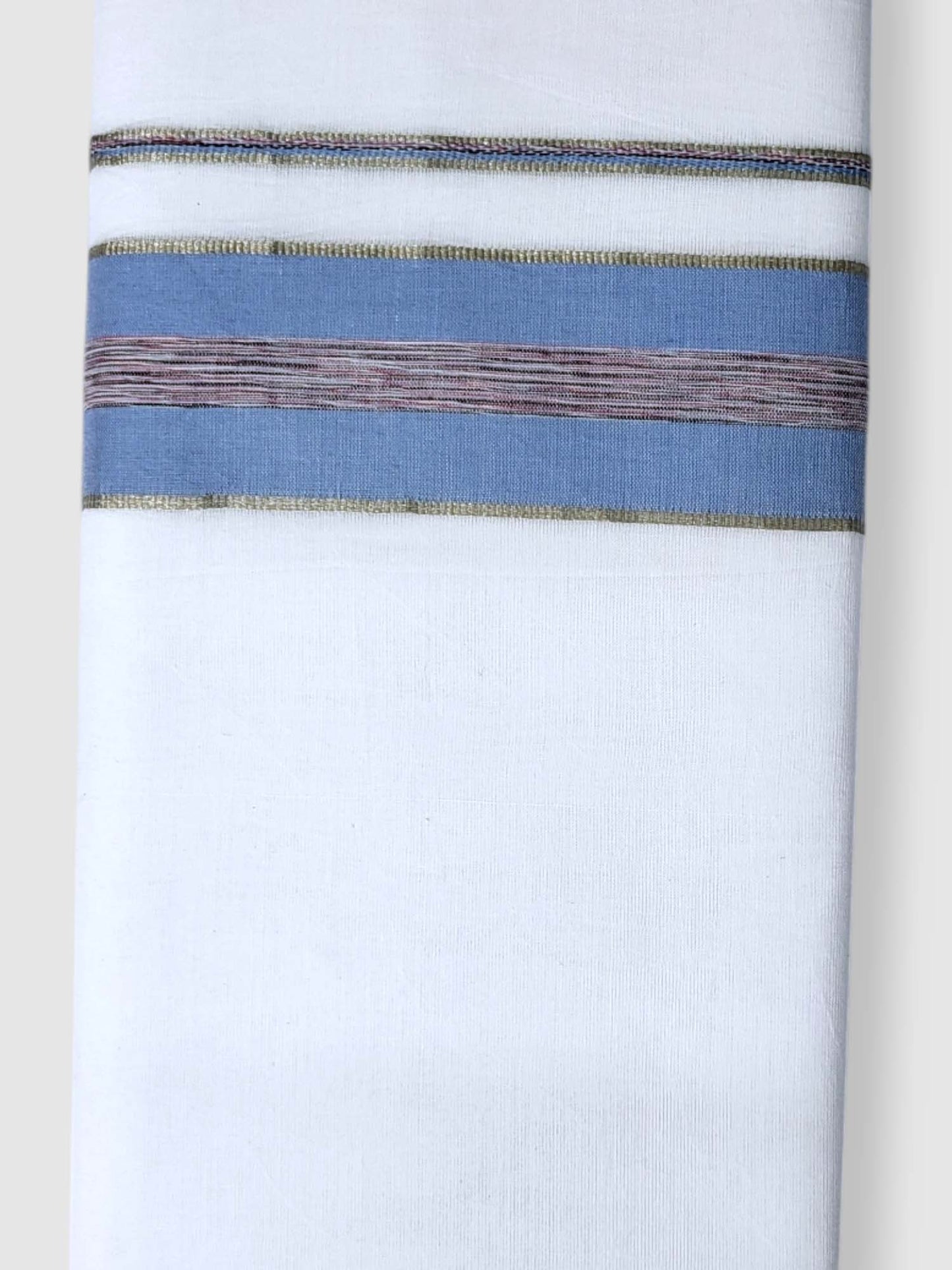 Pure White Cotton Men's Double Dhoti