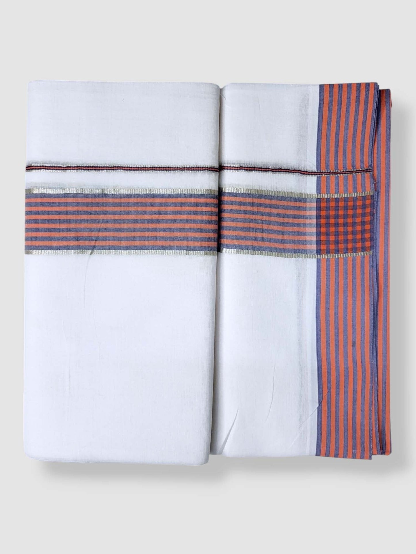 Pure White Cotton Men's Double Dhoti