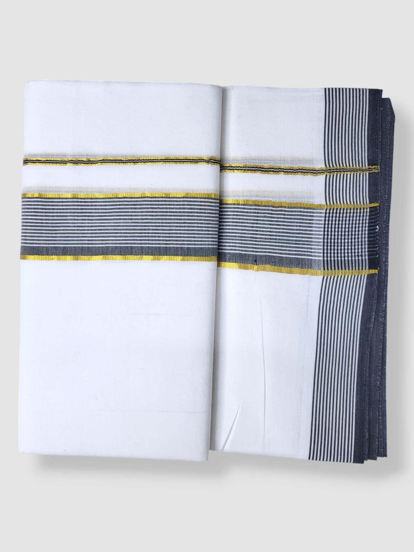 Pure White Cotton Men's Double Dhoti