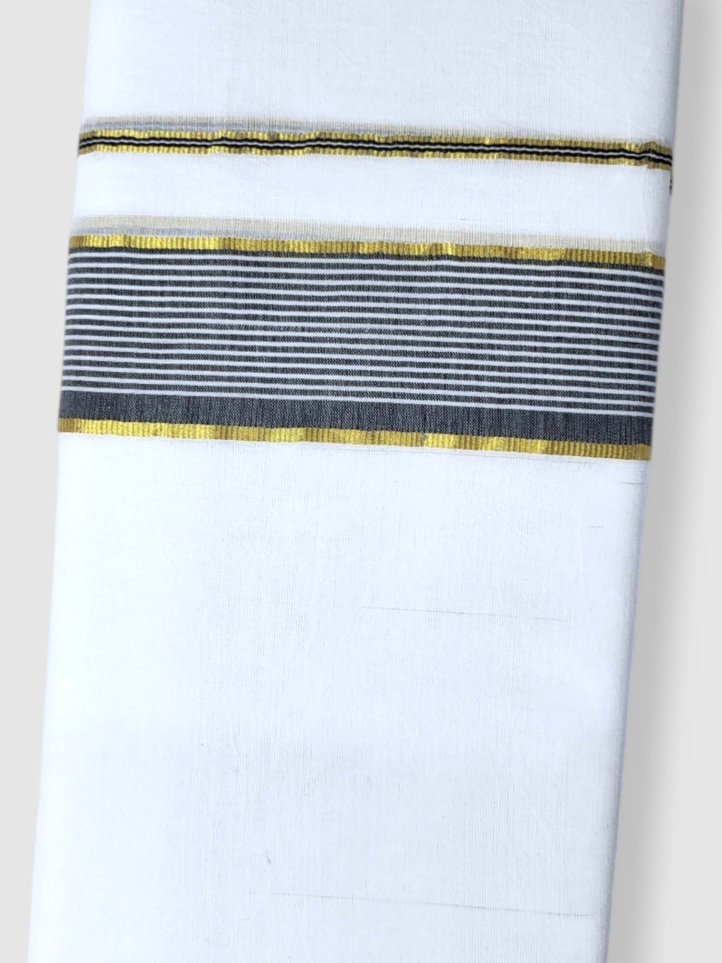 Pure White Cotton Men's Double Dhoti