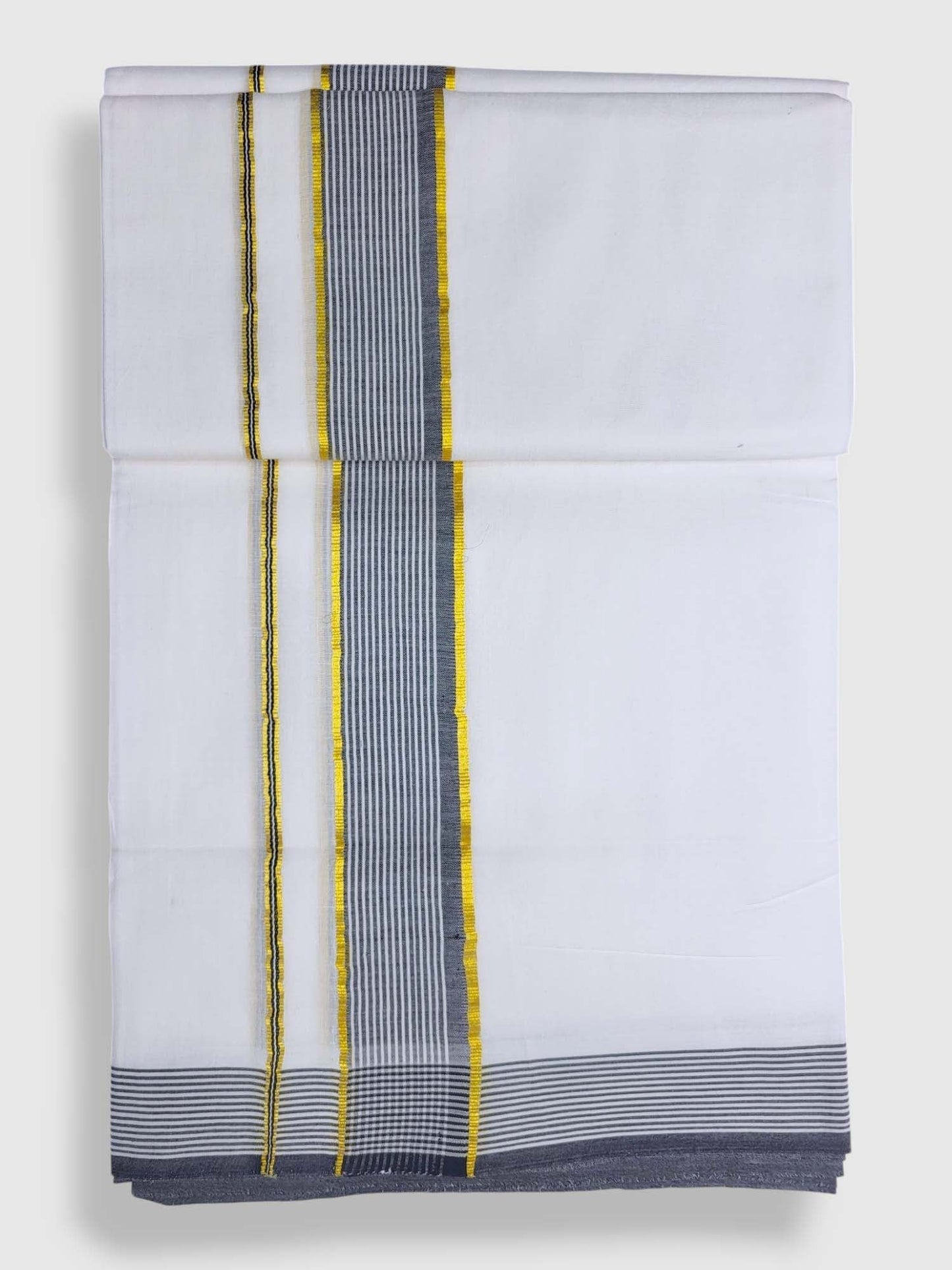 Pure White Cotton Men's Double Dhoti