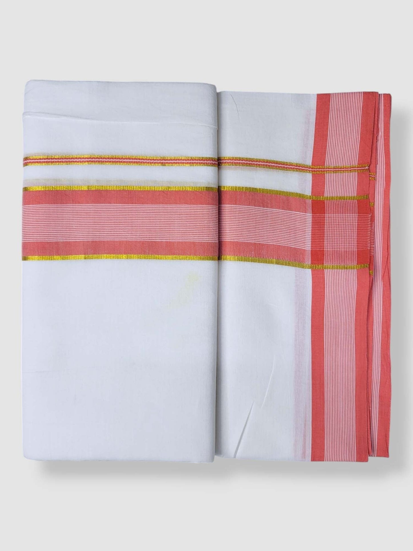 Pure White Cotton Men's Double Dhoti