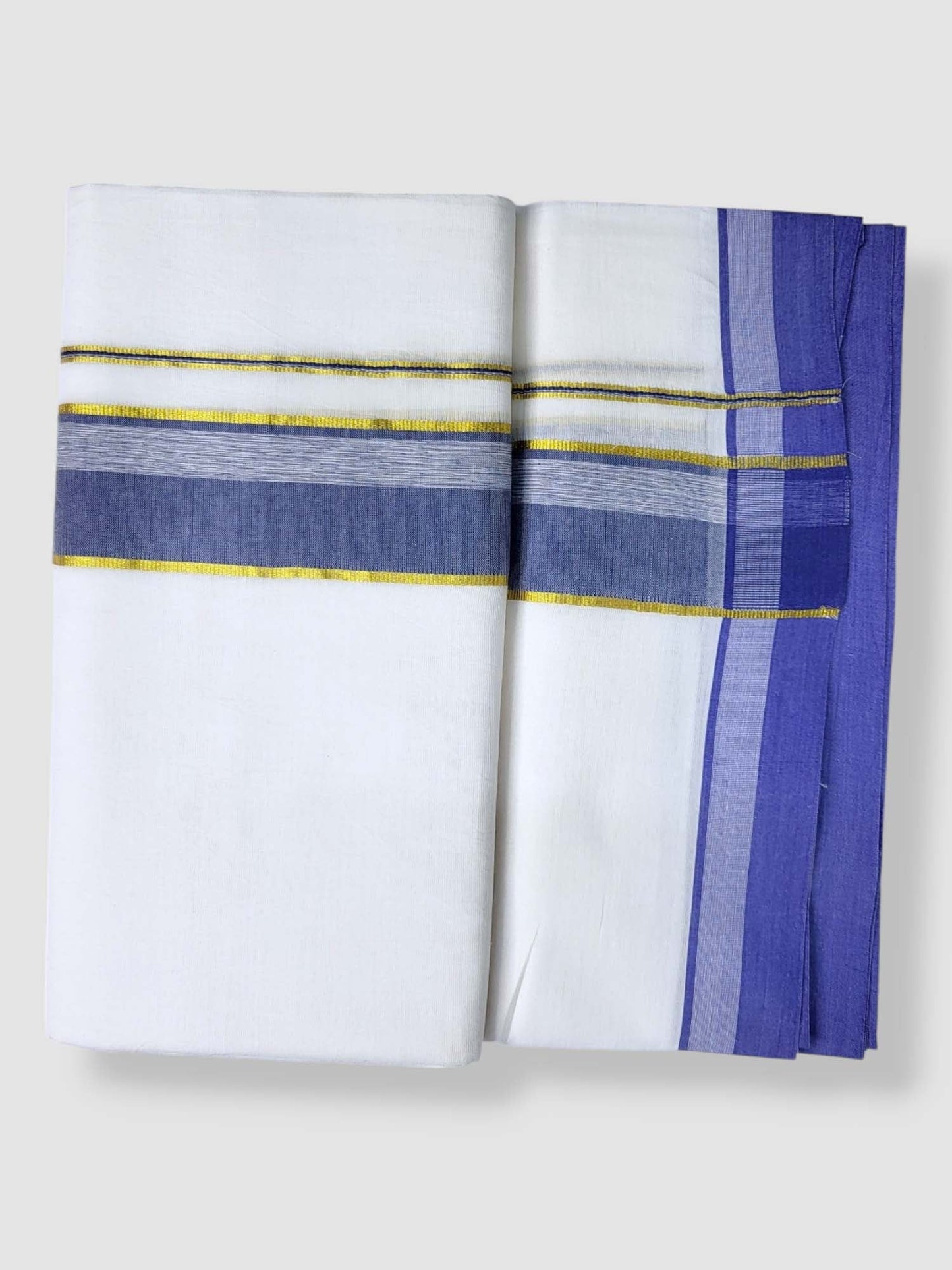 Pure White Cotton Men's Double Dhoti