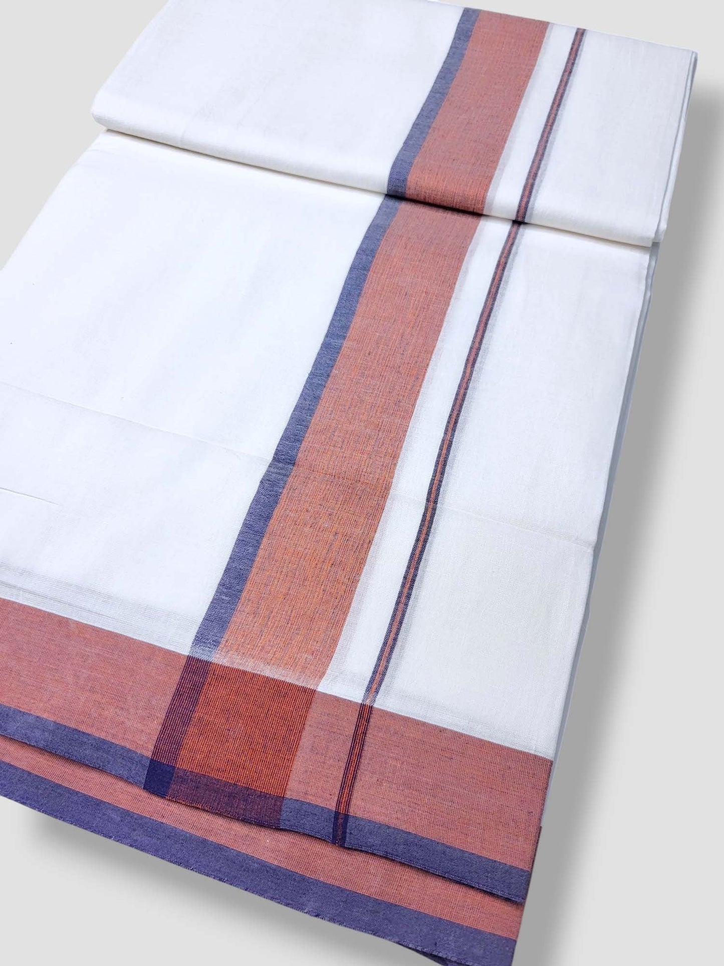 Pure White Cotton Men's Double Dhoti