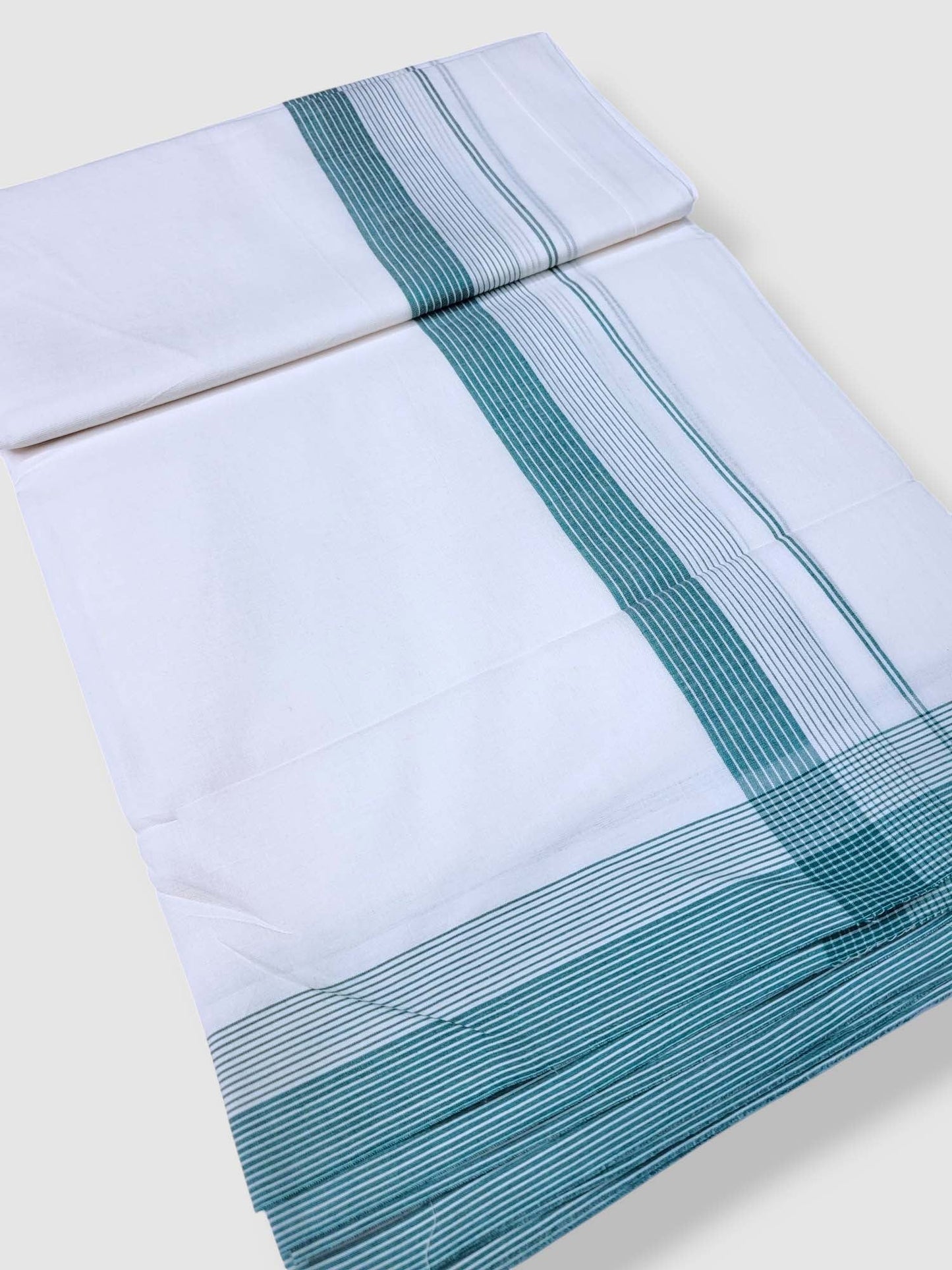 Pure White Cotton Men's Double Dhoti