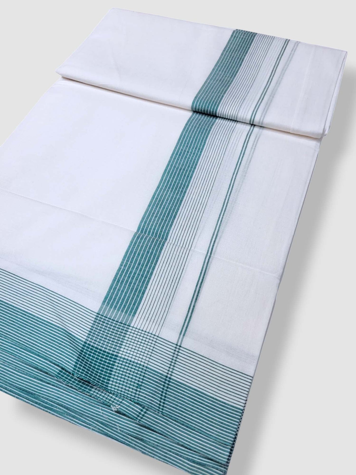 Pure White Cotton Men's Double Dhoti