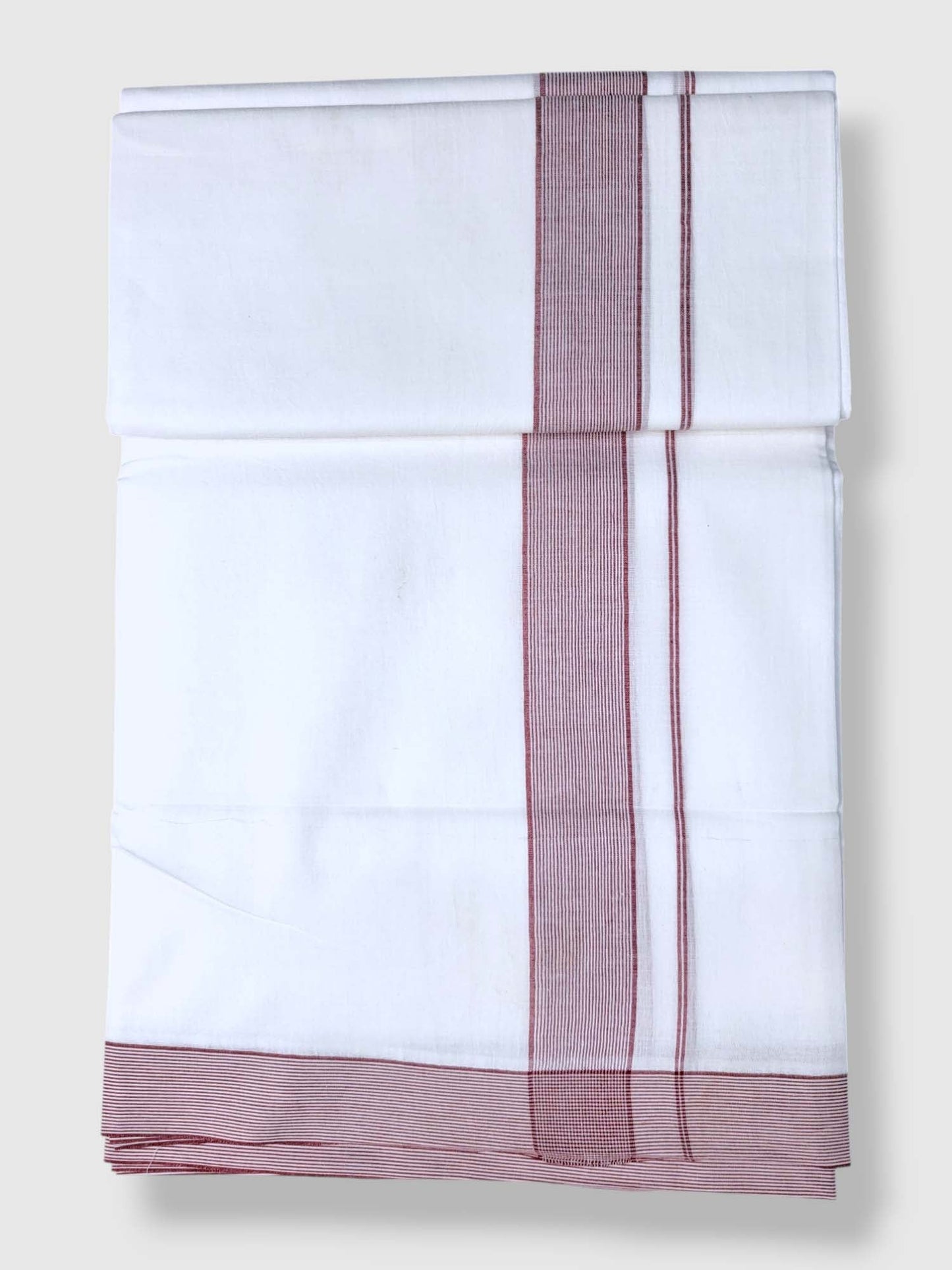 Pure White Cotton Men's Double Dhoti