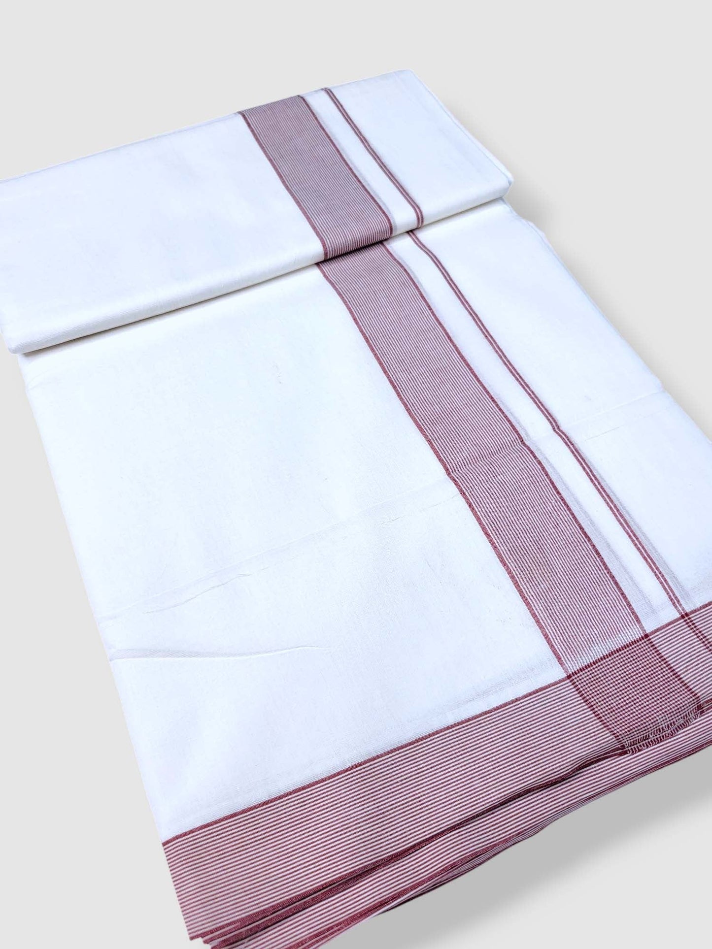 Pure White Cotton Men's Double Dhoti
