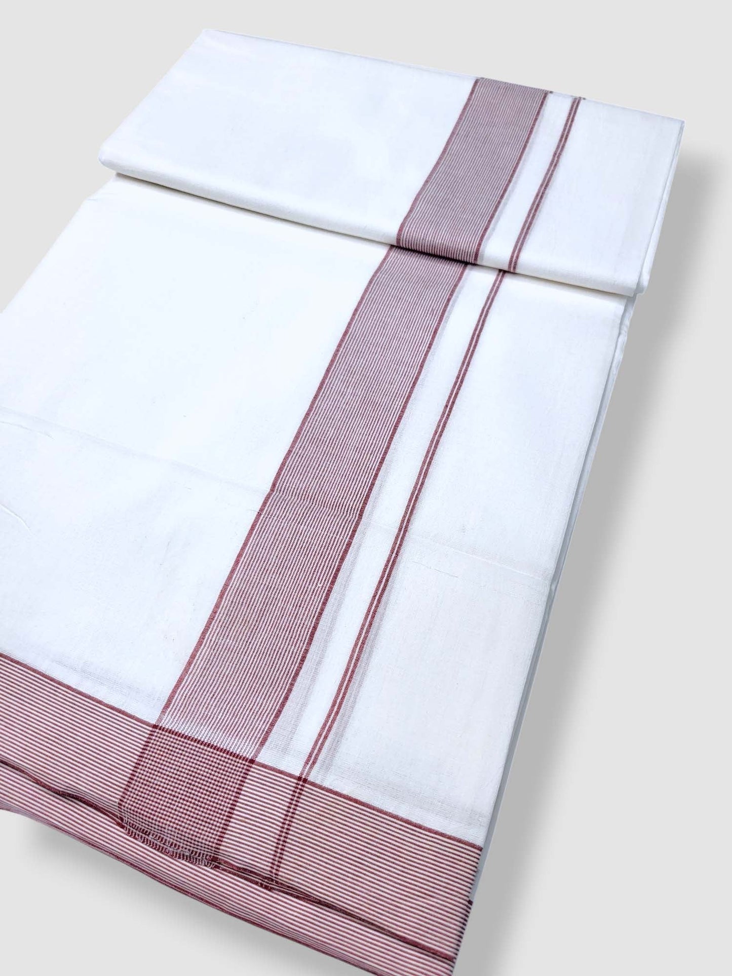 Pure White Cotton Men's Double Dhoti