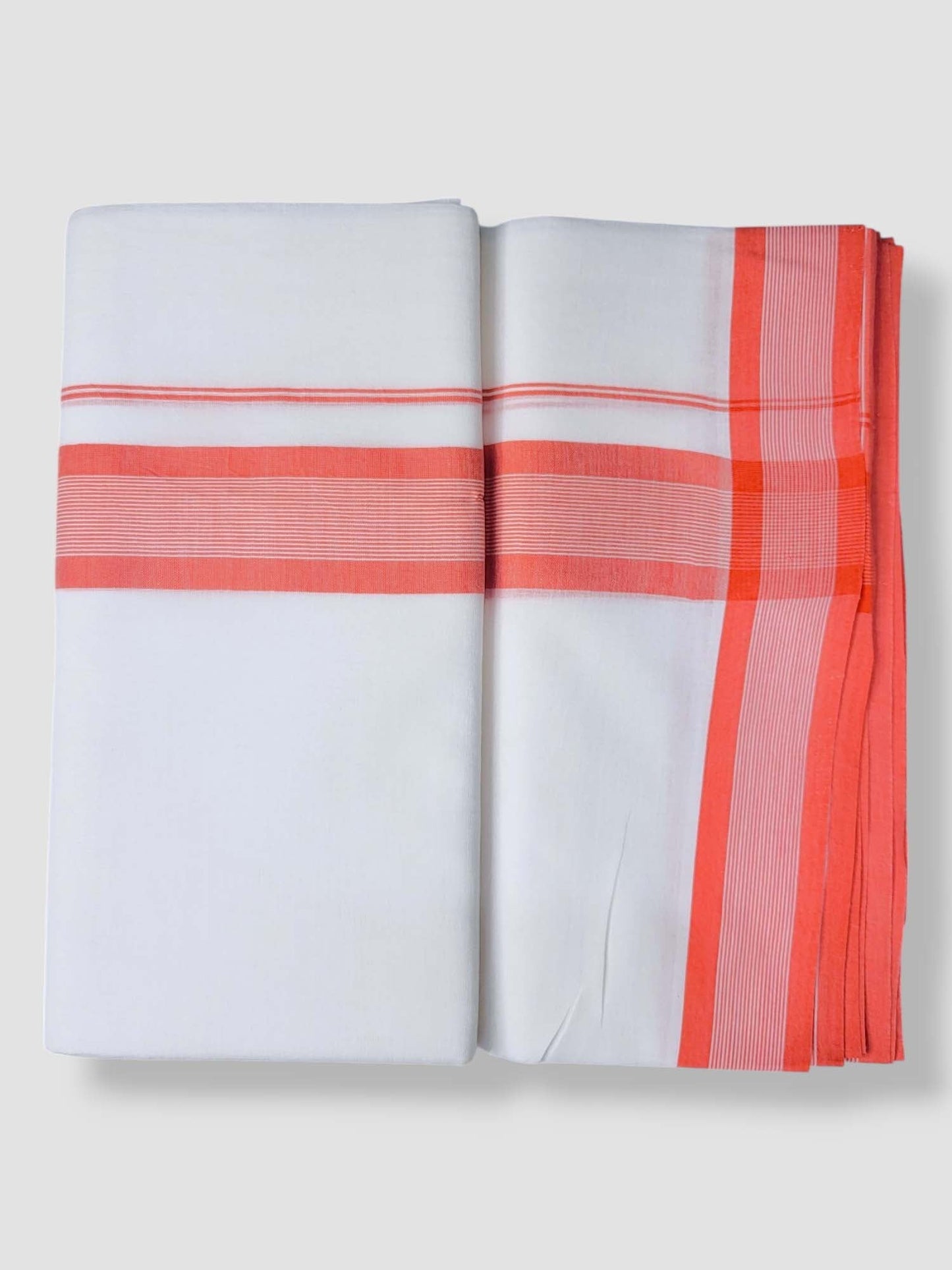 Pure White Cotton Men's Double Dhoti