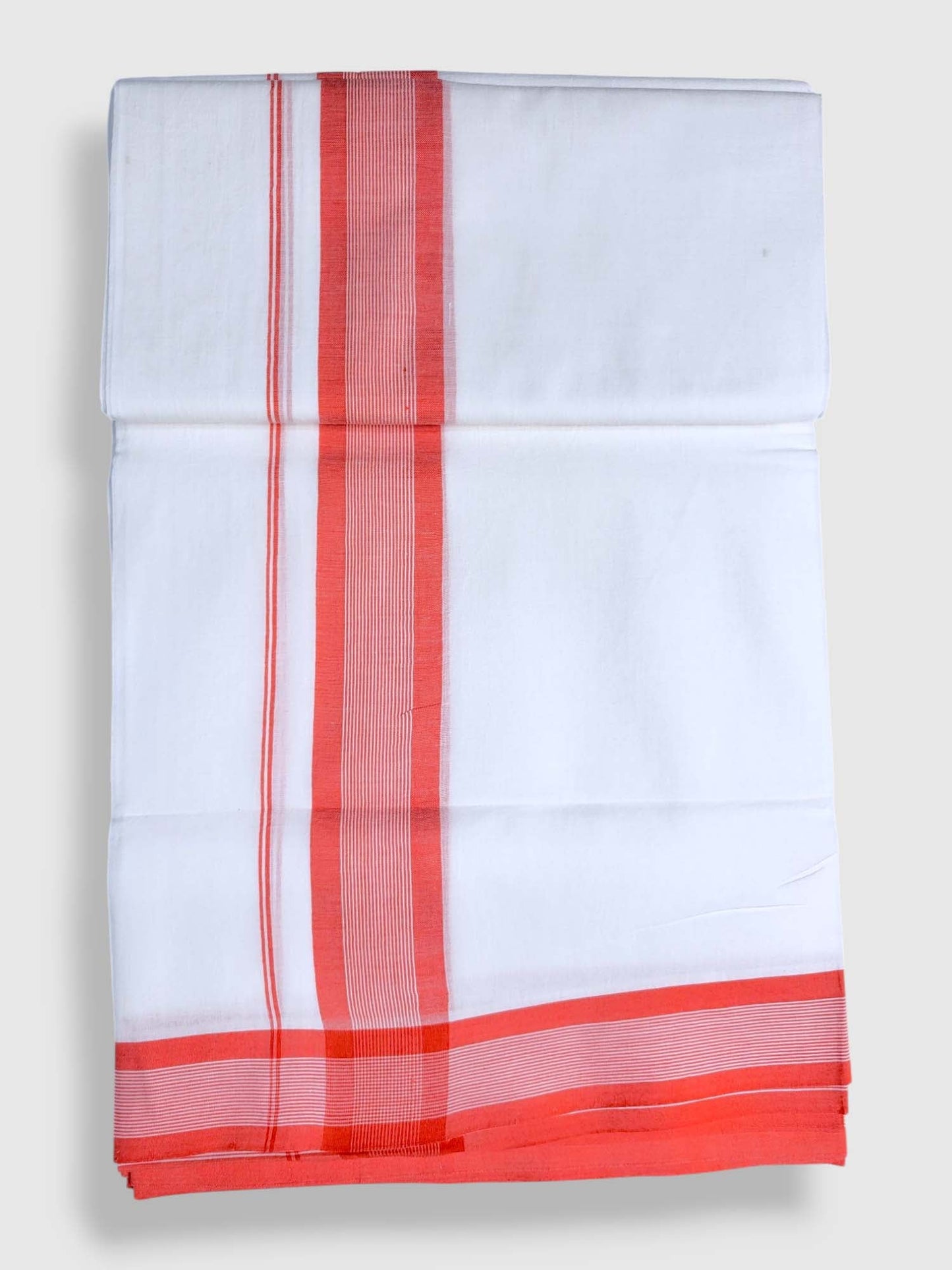 Pure White Cotton Men's Double Dhoti