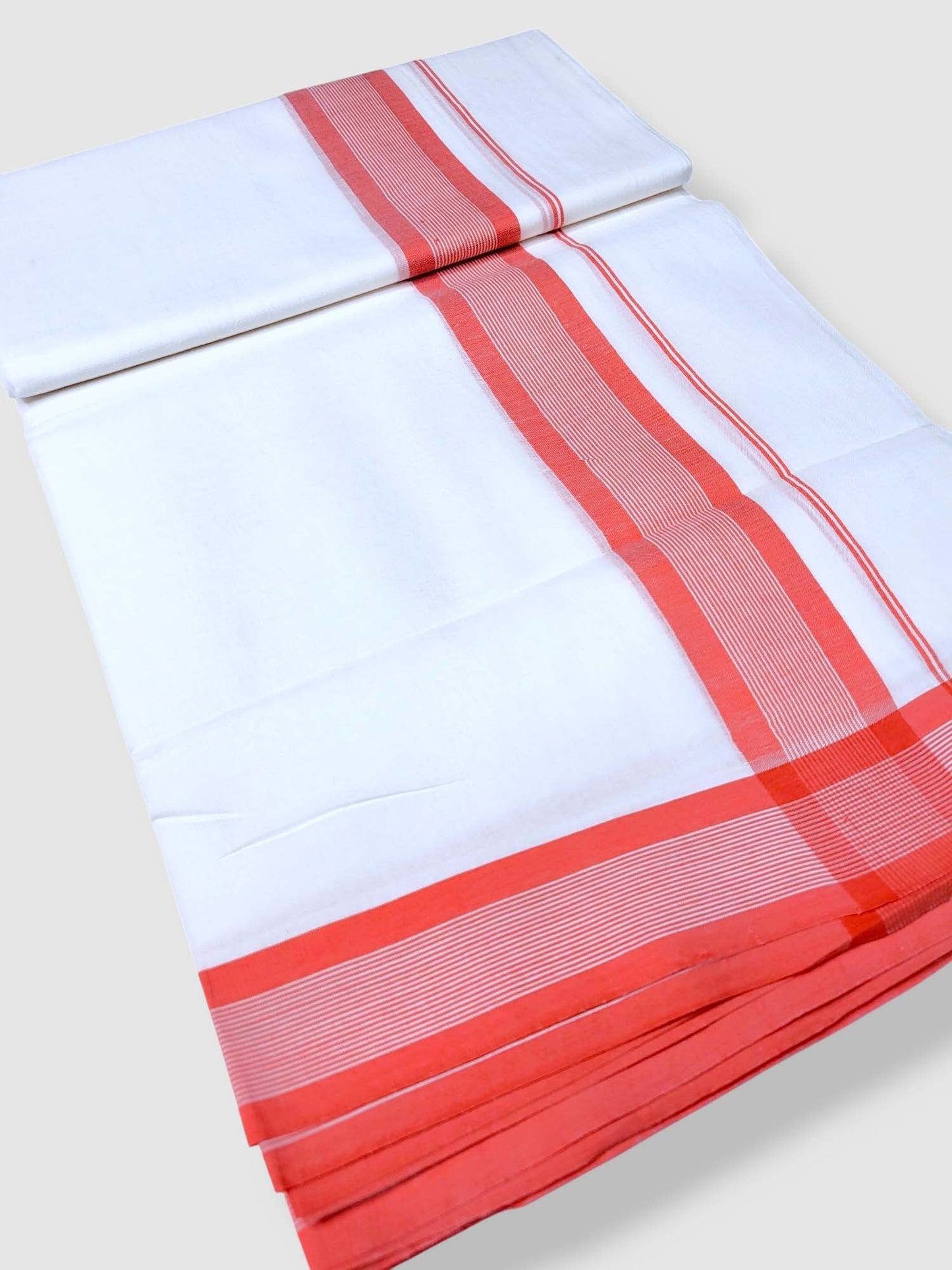 Pure White Cotton Men's Double Dhoti