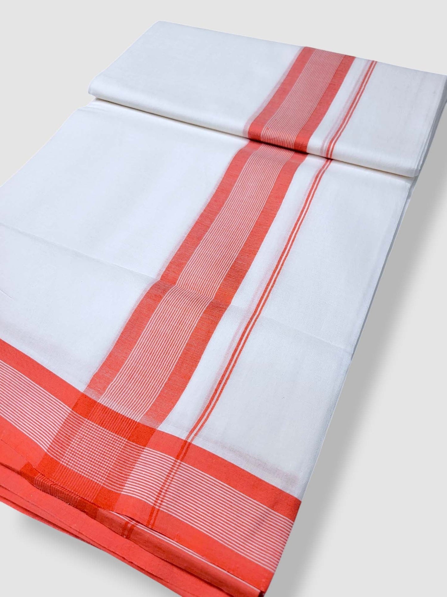 Pure White Cotton Men's Double Dhoti