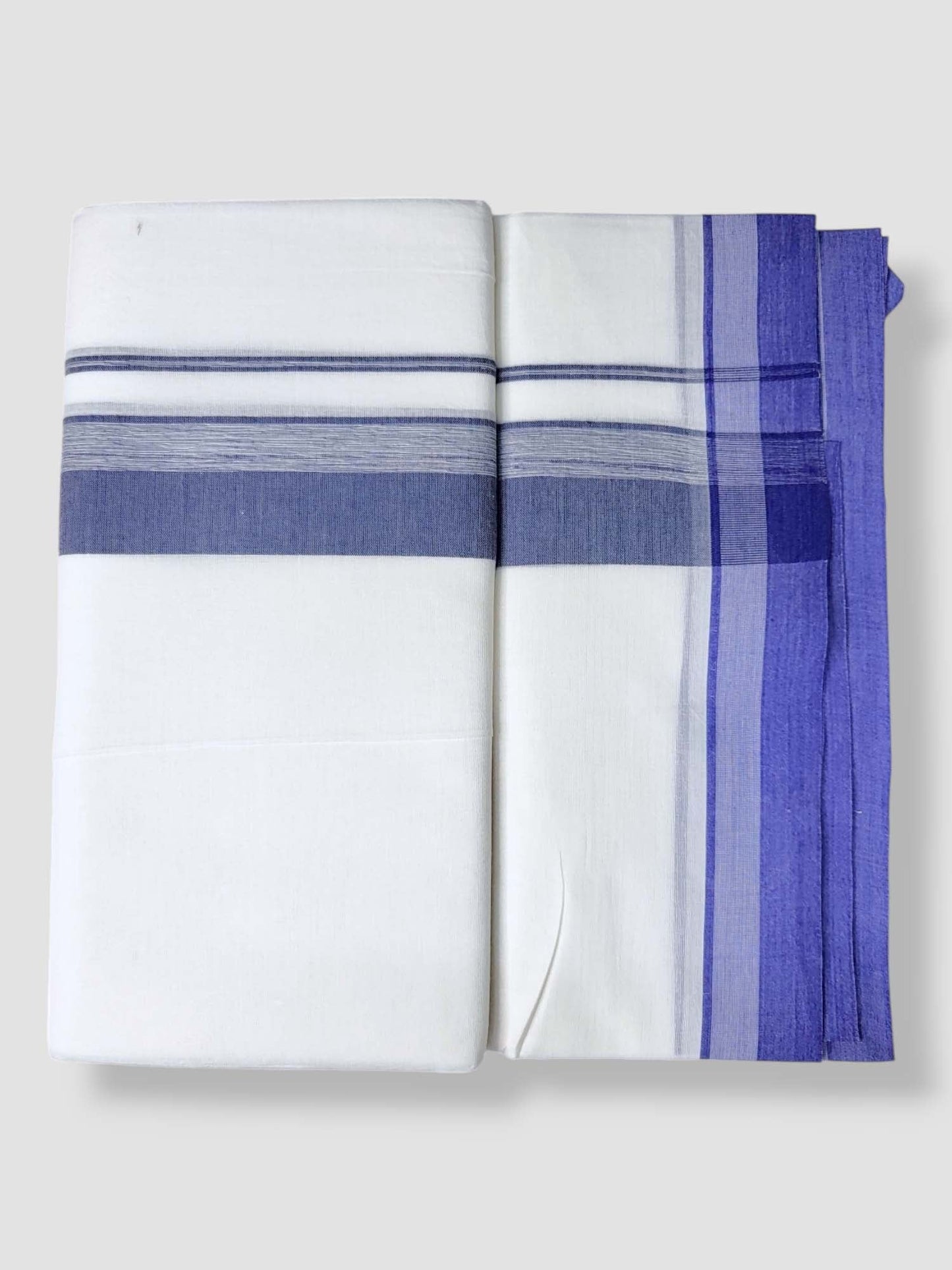 Pure White Cotton Men's Double Dhoti
