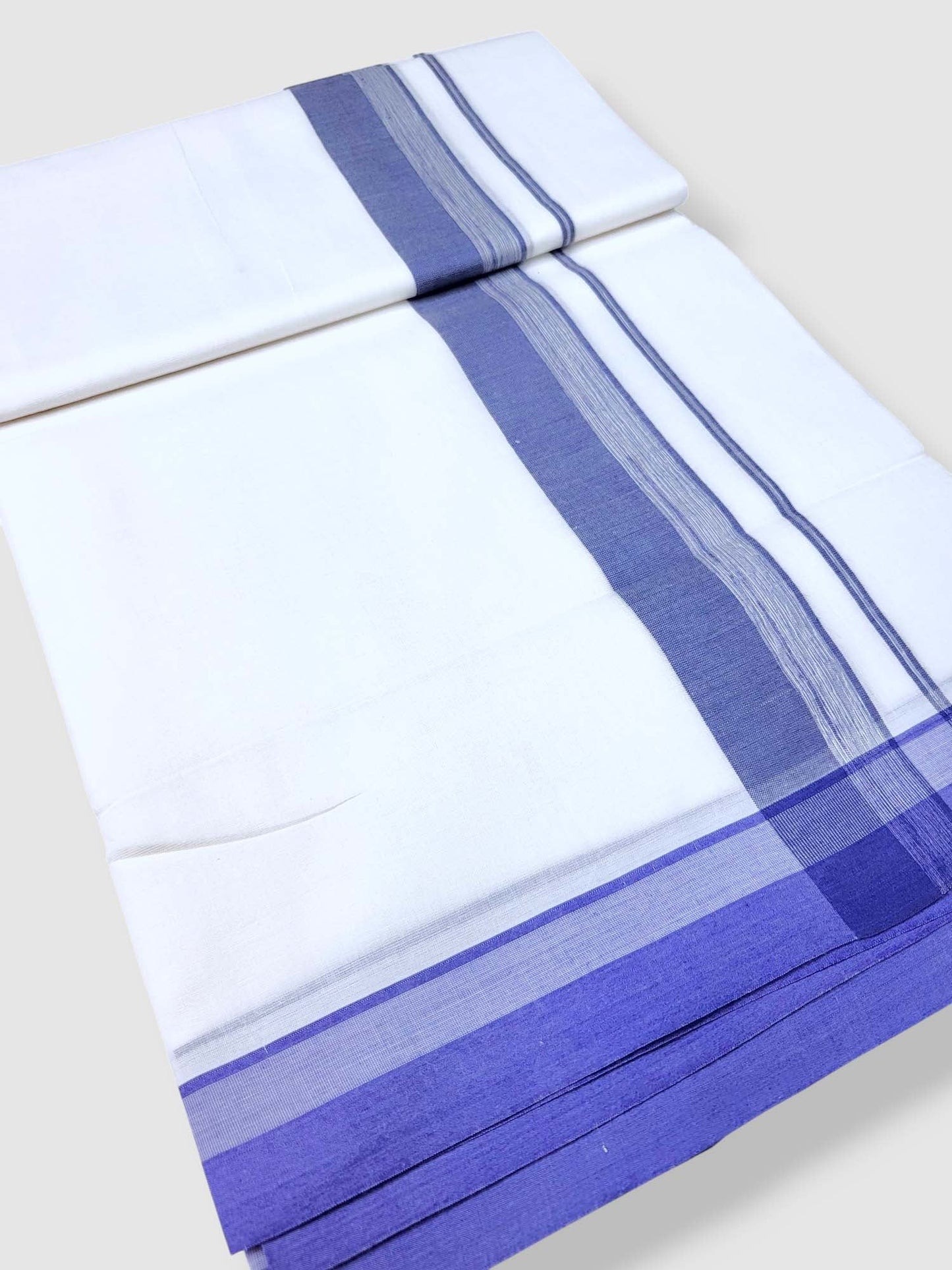Pure White Cotton Men's Double Dhoti