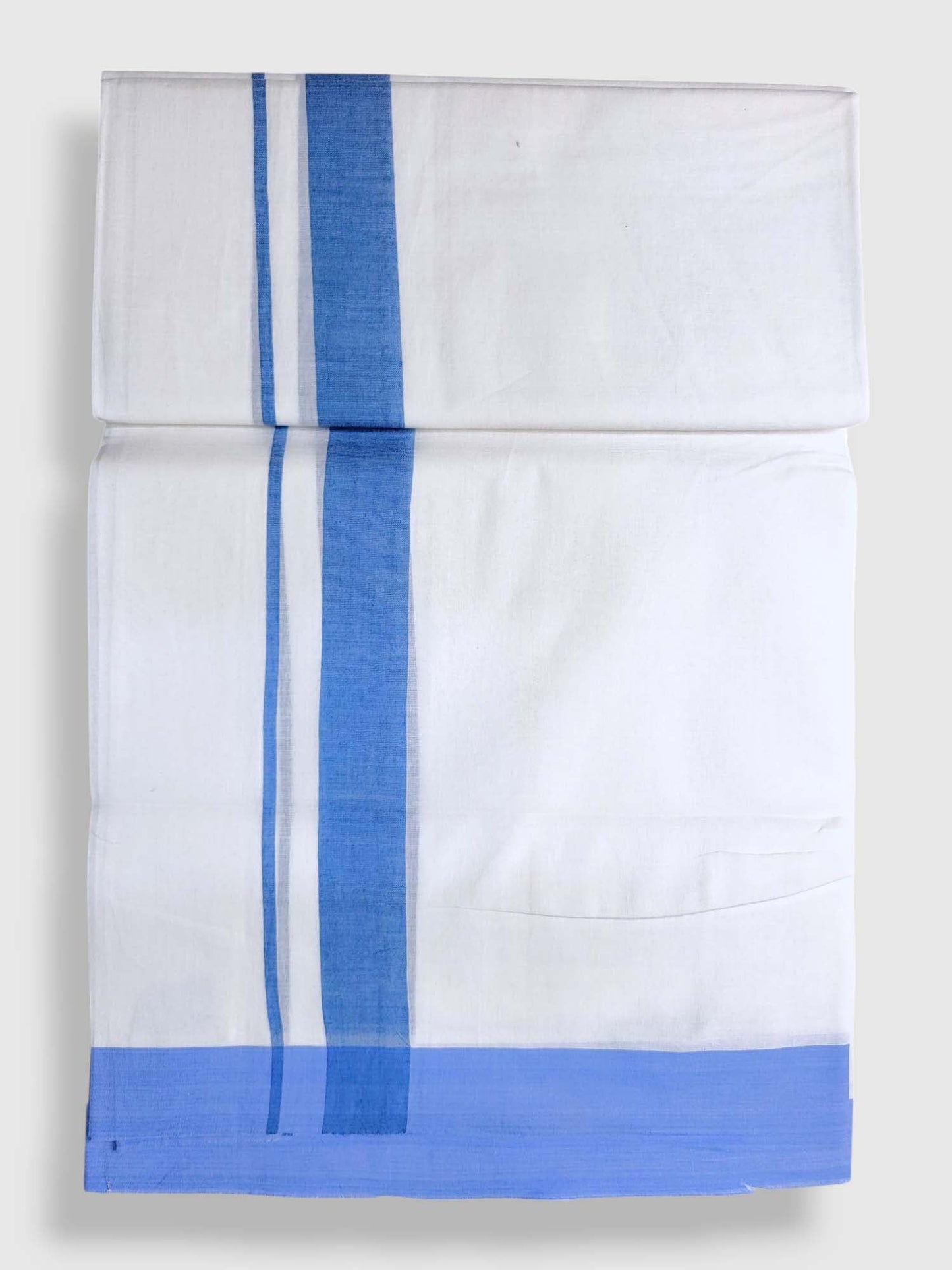 Pure White Cotton Men's Double Dhoti
