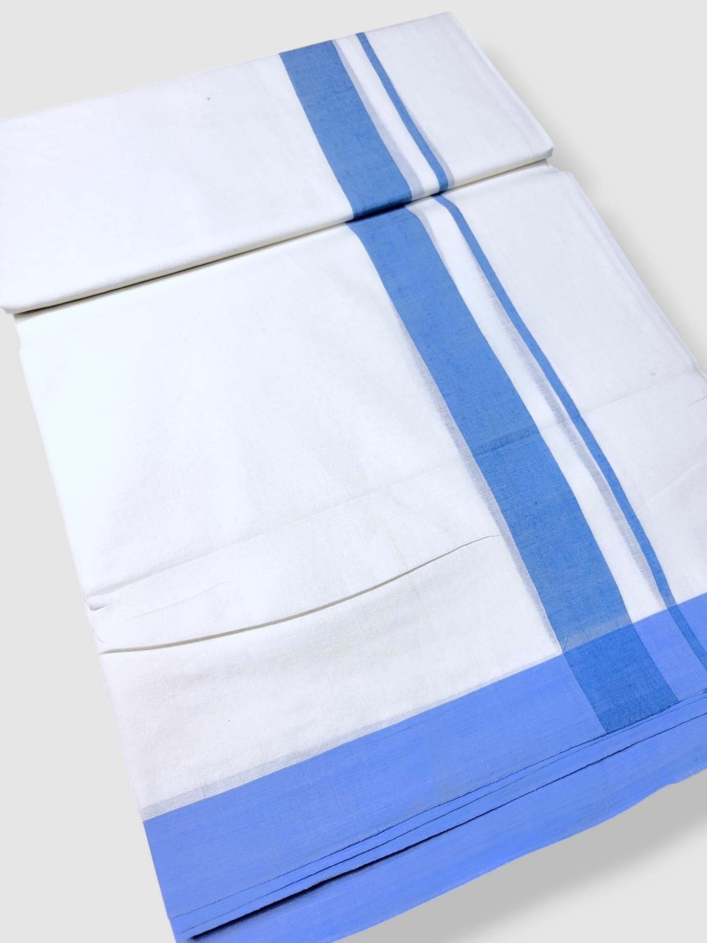 Pure White Cotton Men's Double Dhoti