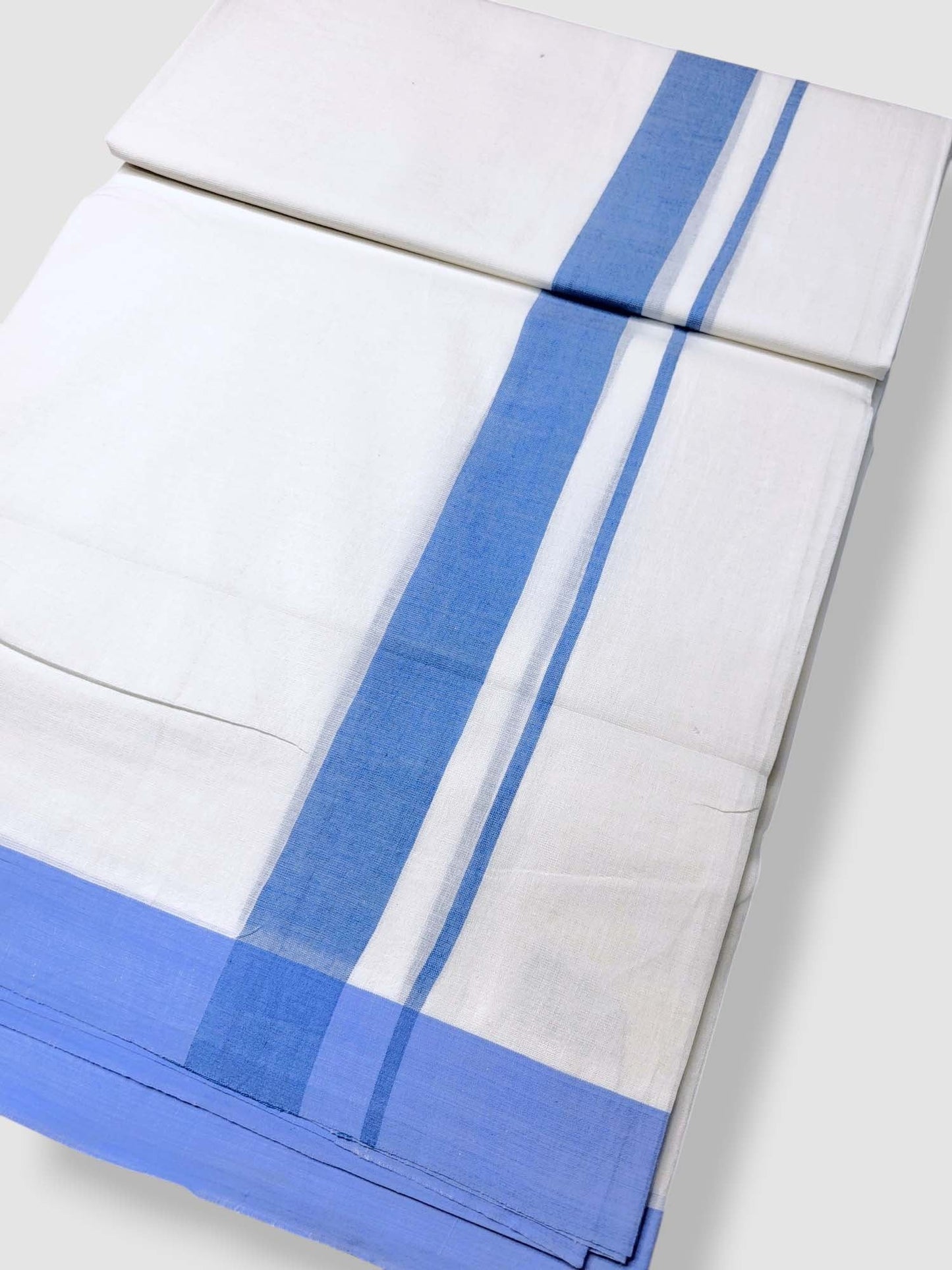 Pure White Cotton Men's Double Dhoti