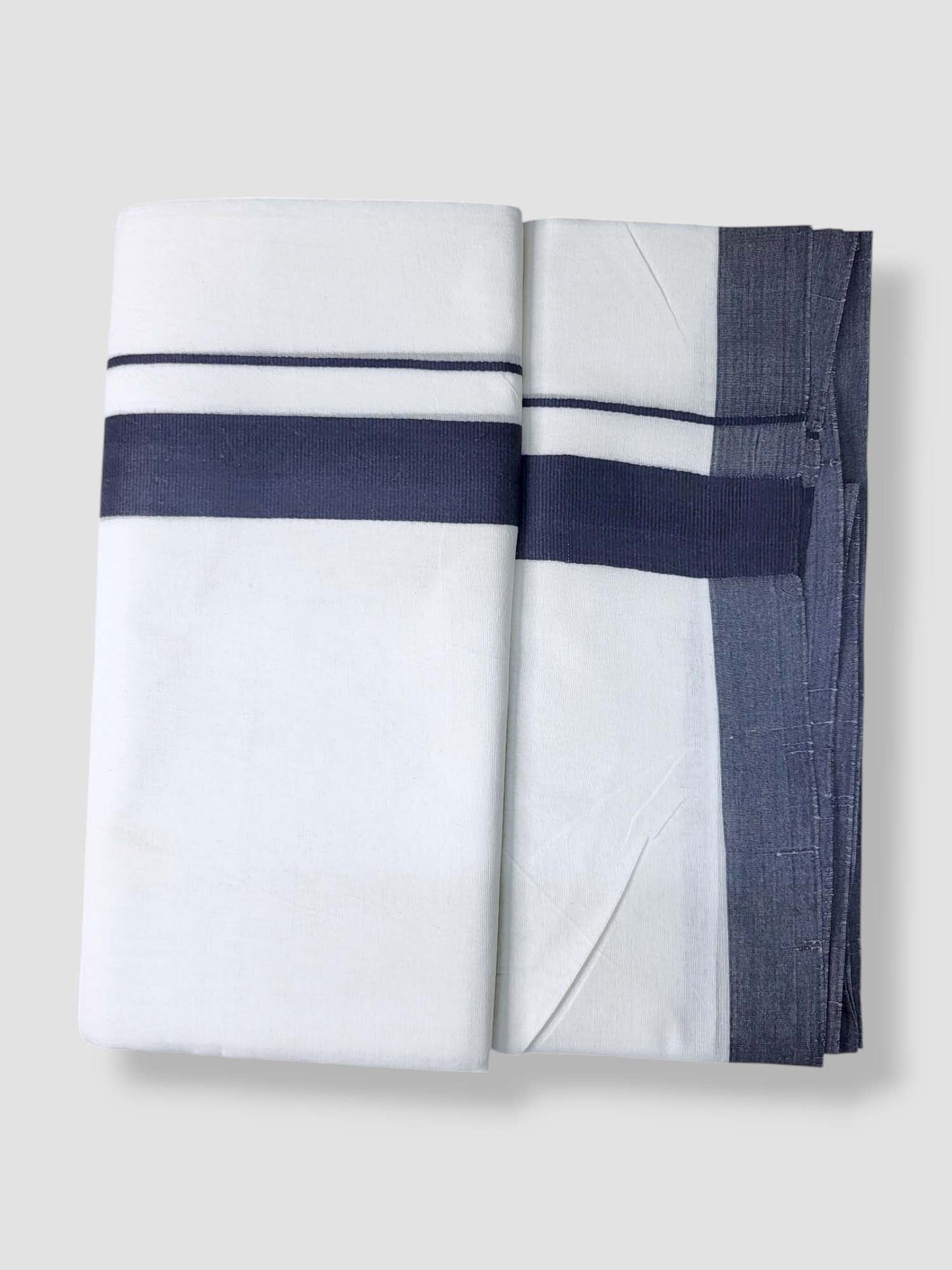 Pure White Cotton Men's Double Dhoti