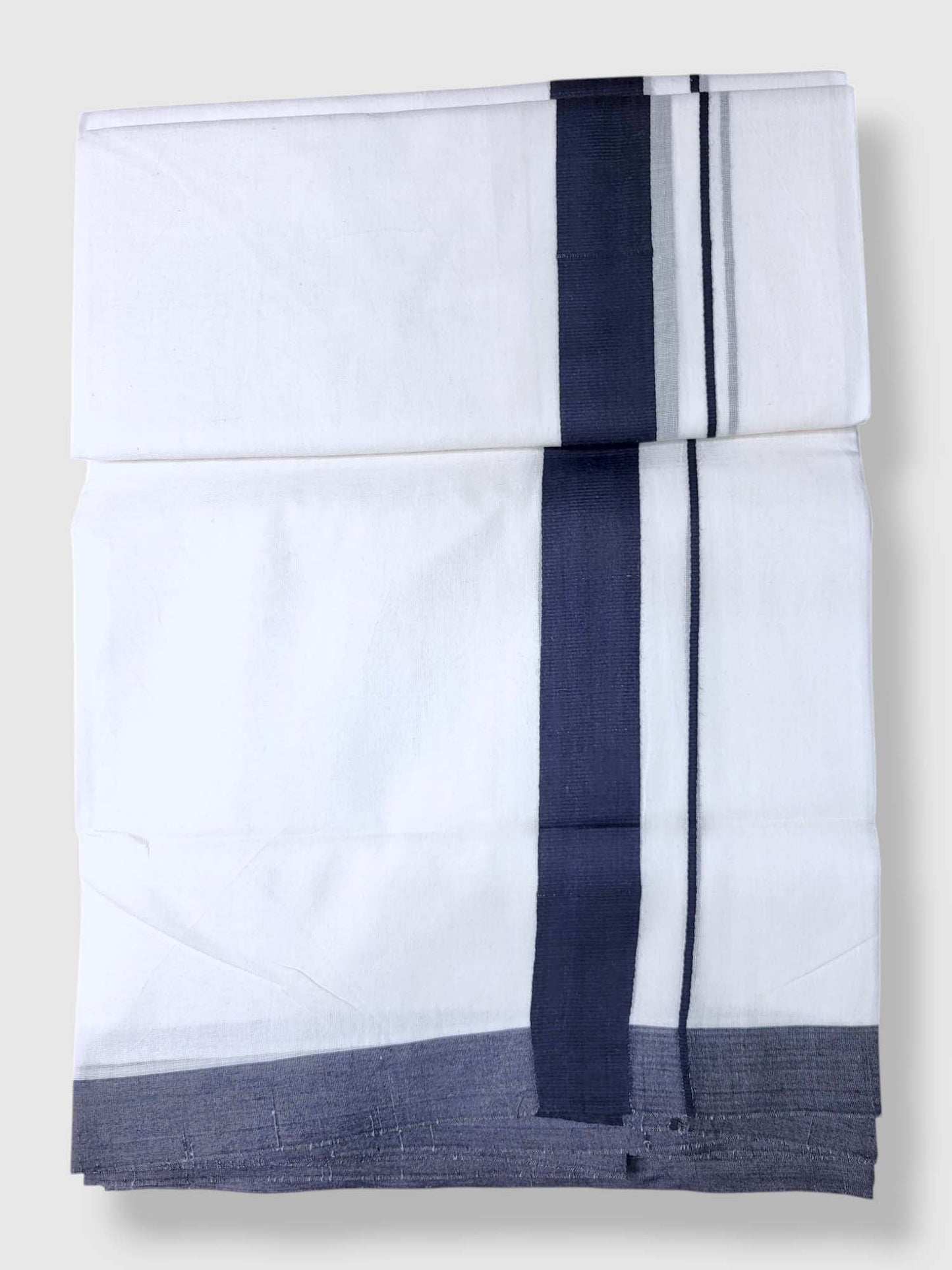 Pure White Cotton Men's Double Dhoti