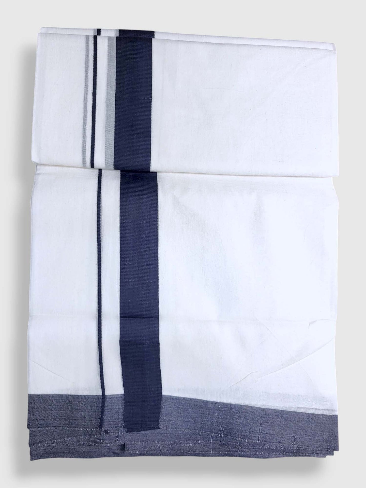 Pure White Cotton Men's Double Dhoti