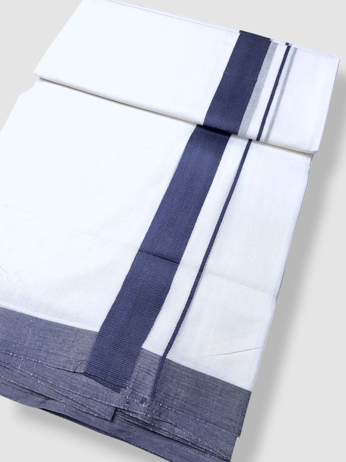 Pure White Cotton Men's Double Dhoti