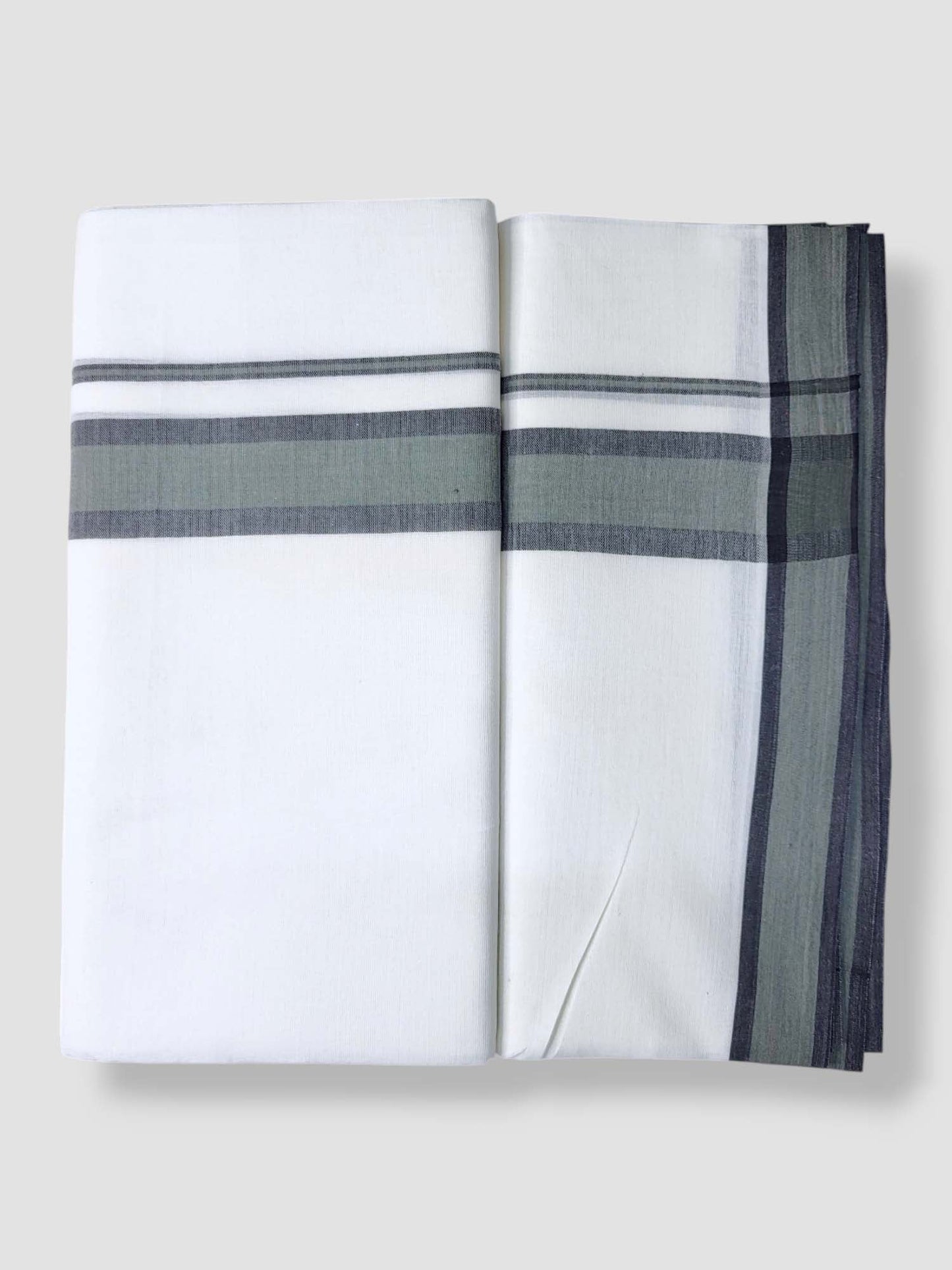 Pure White Cotton Men's Double Dhoti