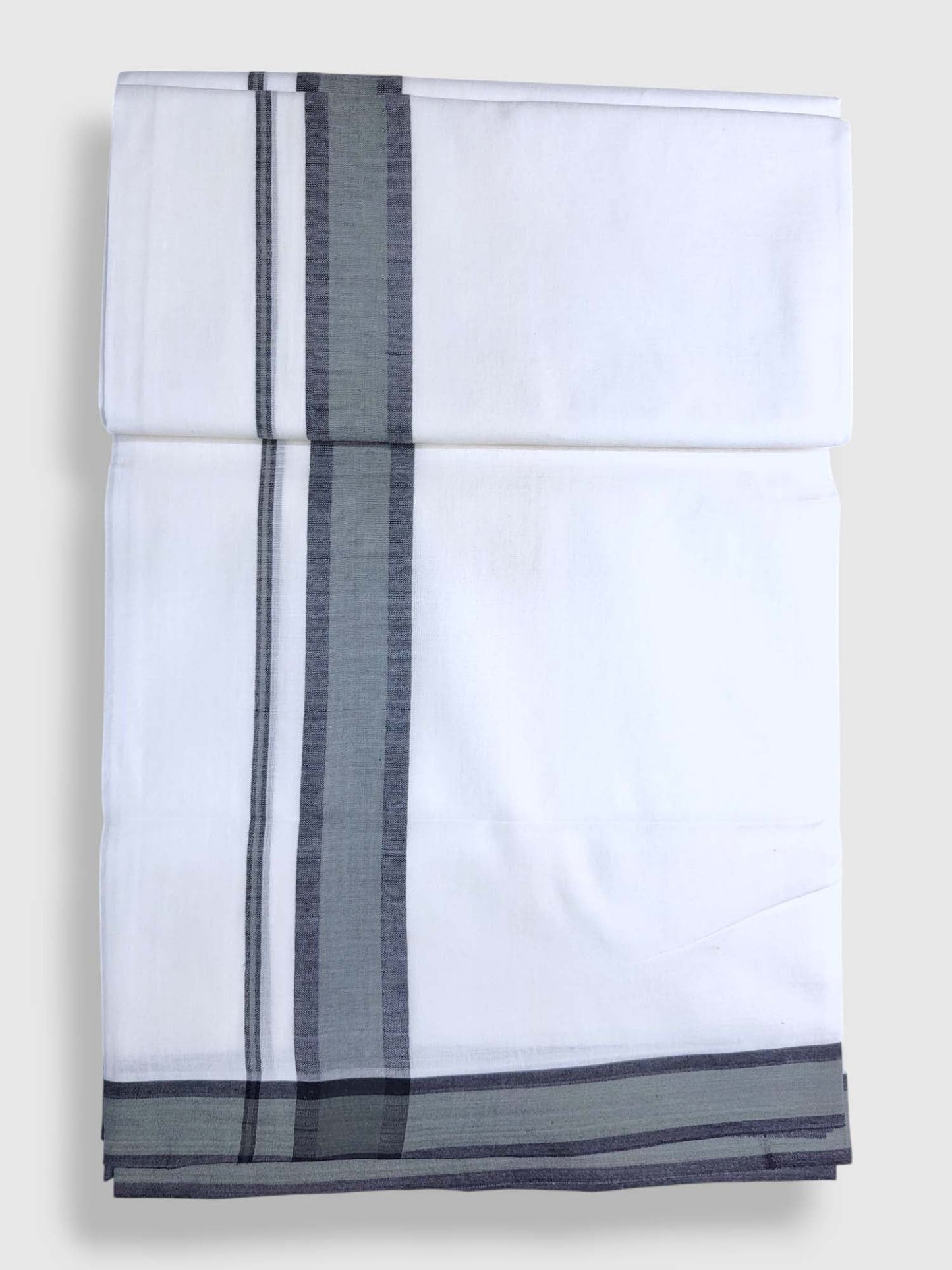 Pure White Cotton Men's Double Dhoti