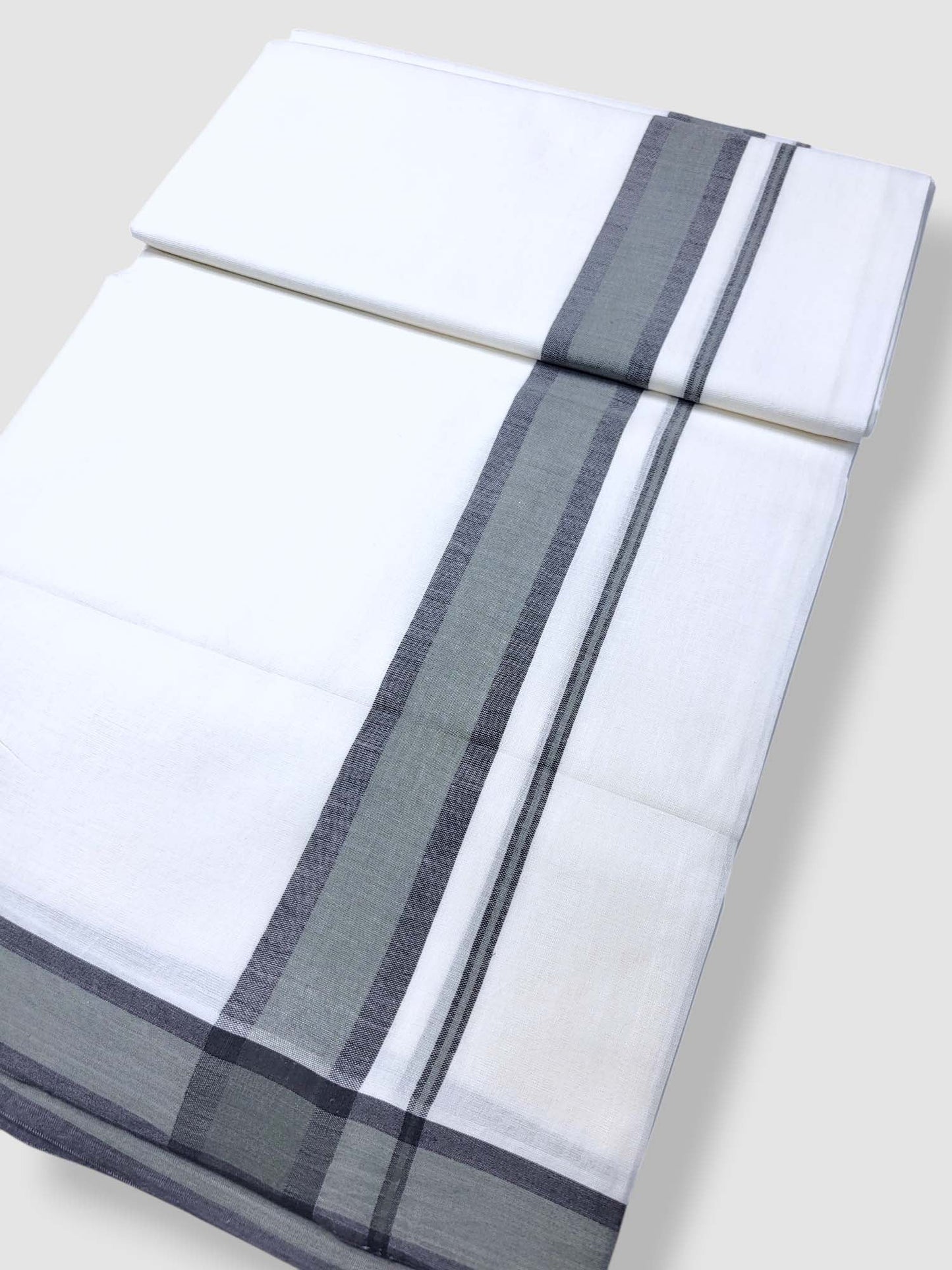 Pure White Cotton Men's Double Dhoti