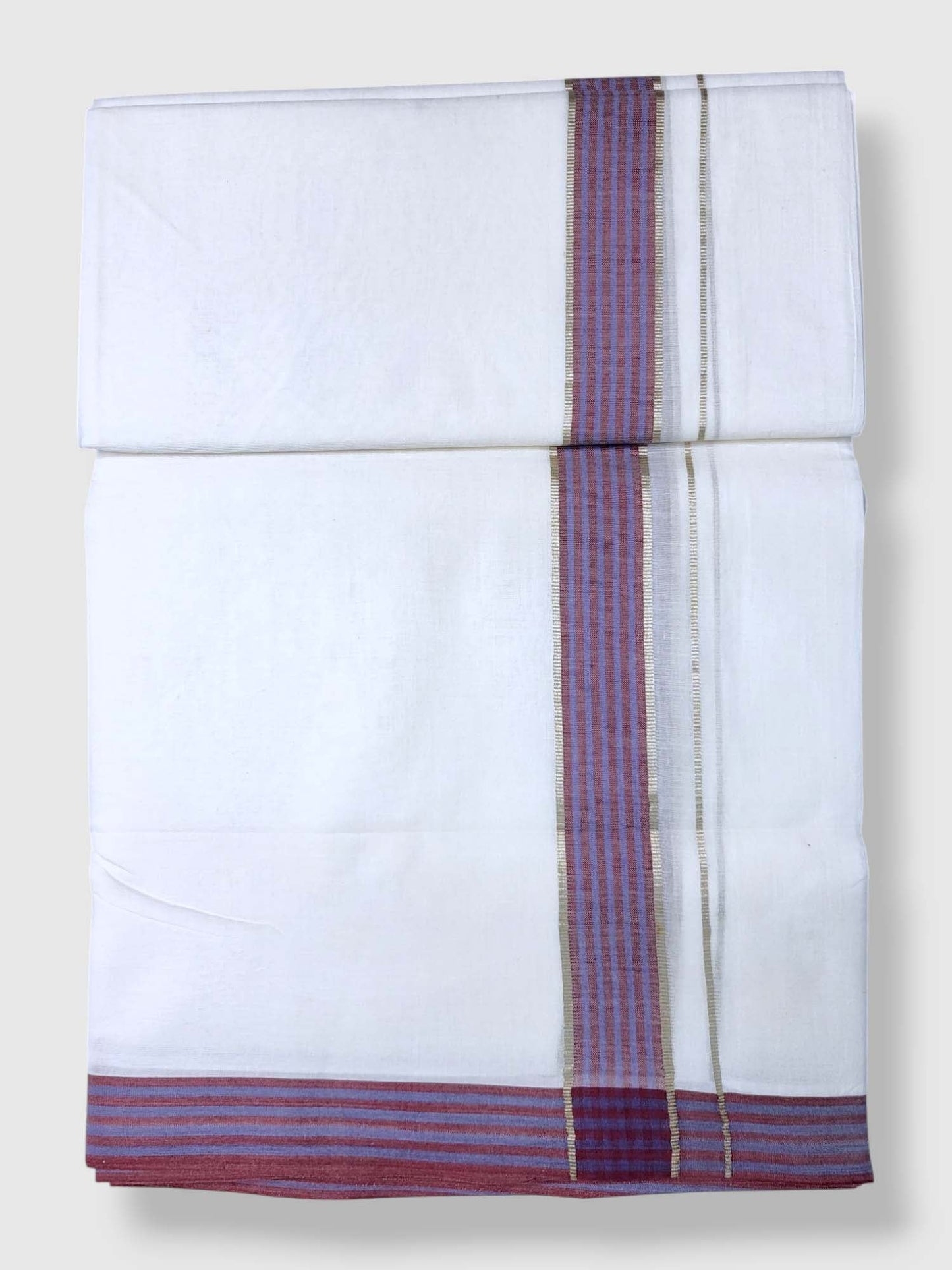 Pure White Cotton Men's Double Dhoti