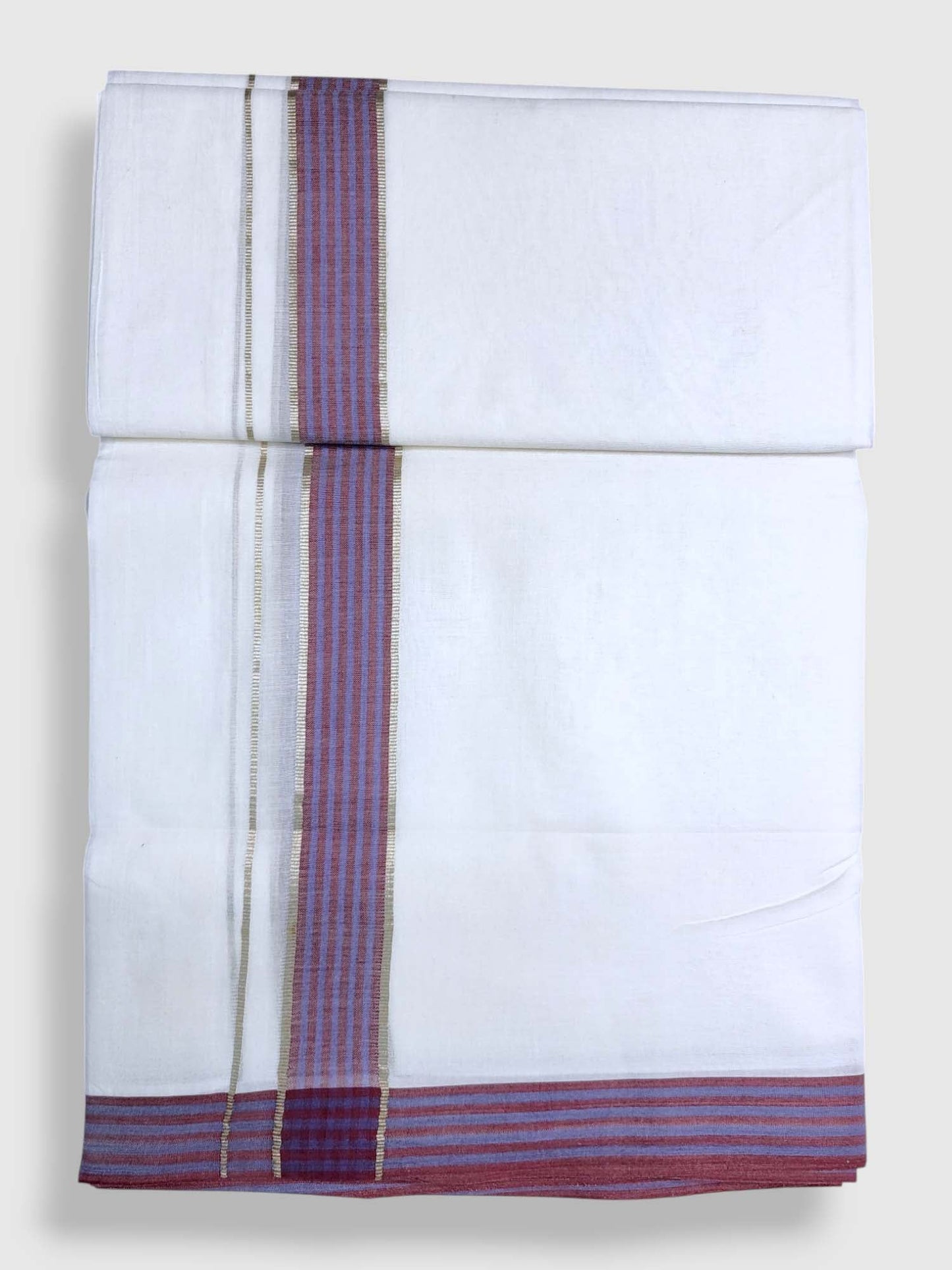 Pure White Cotton Men's Double Dhoti
