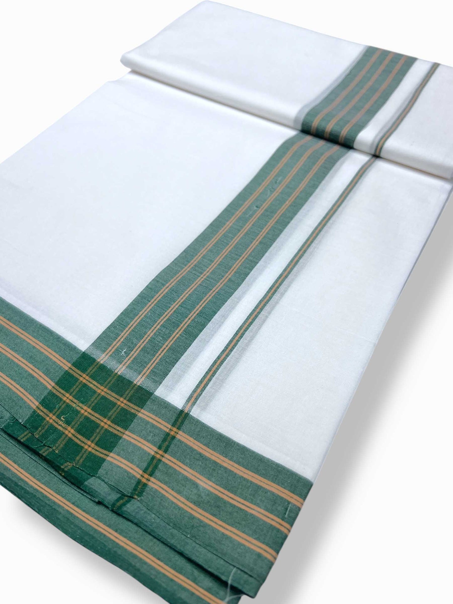 Pure White Cotton Men's Double Dhoti