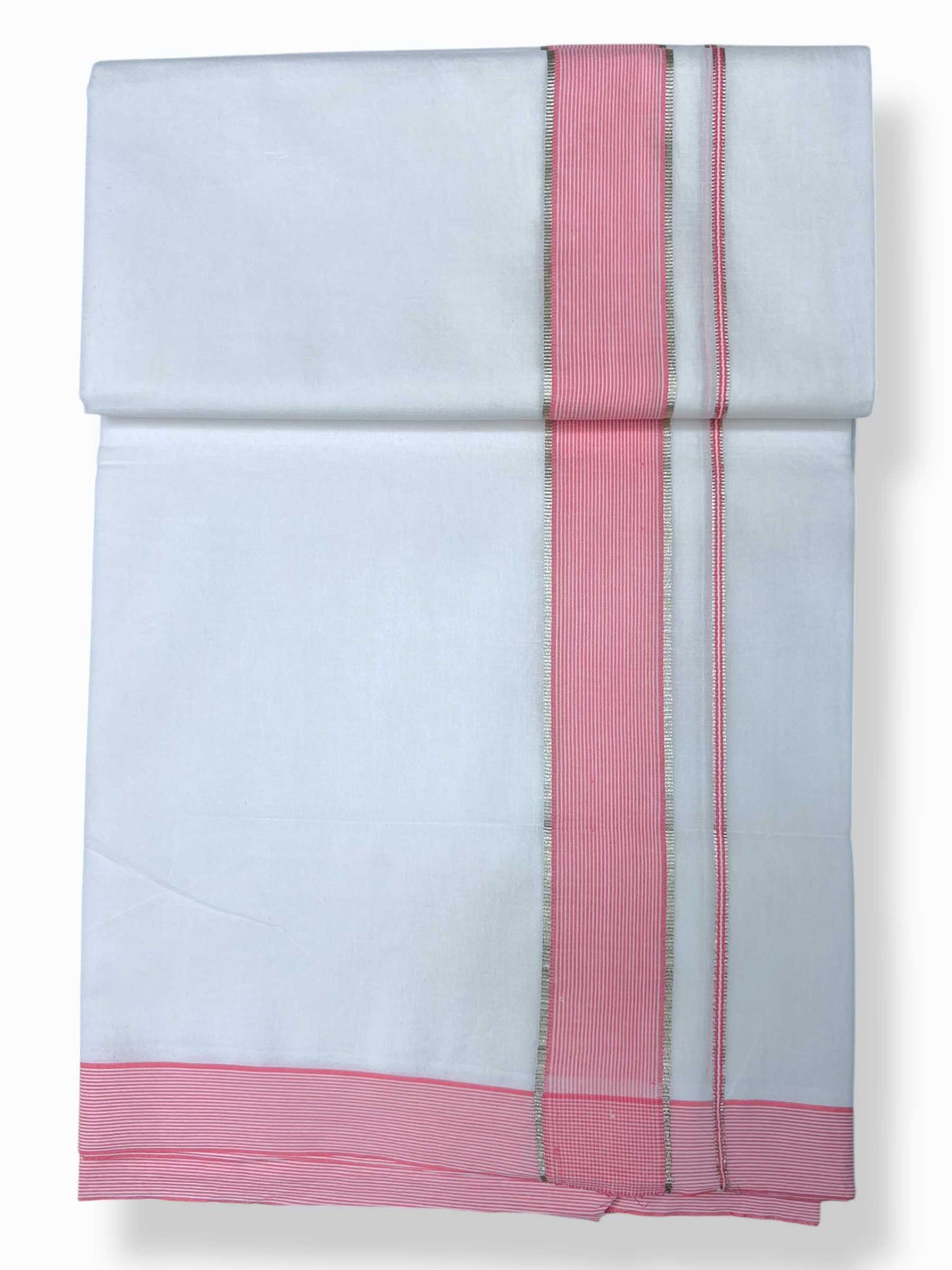 Pure White Cotton Men's Double Dhoti