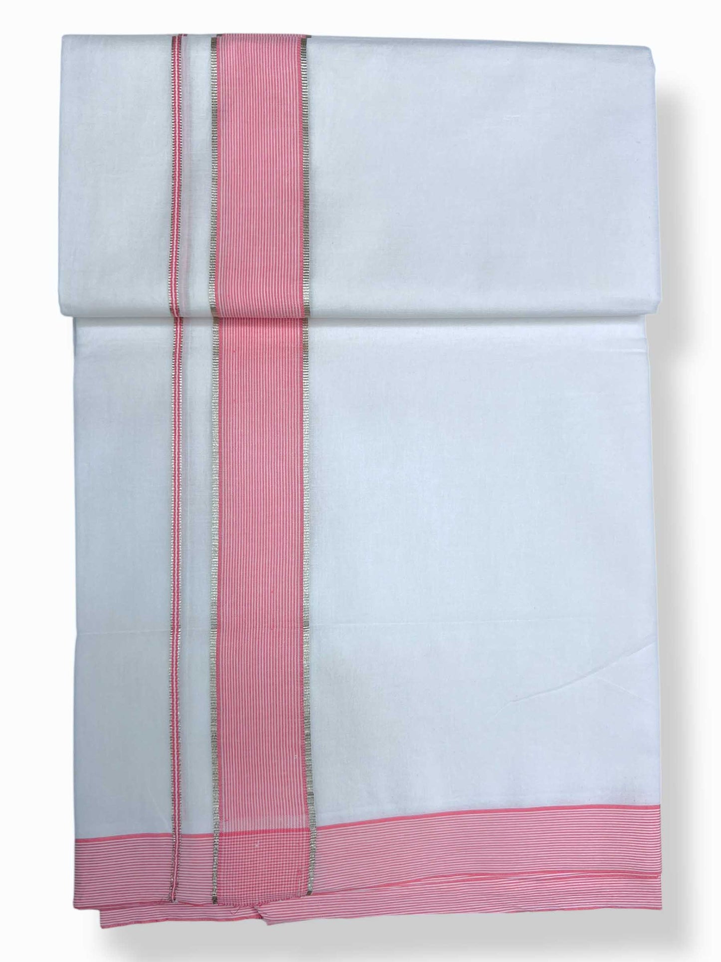 Pure White Cotton Men's Double Dhoti