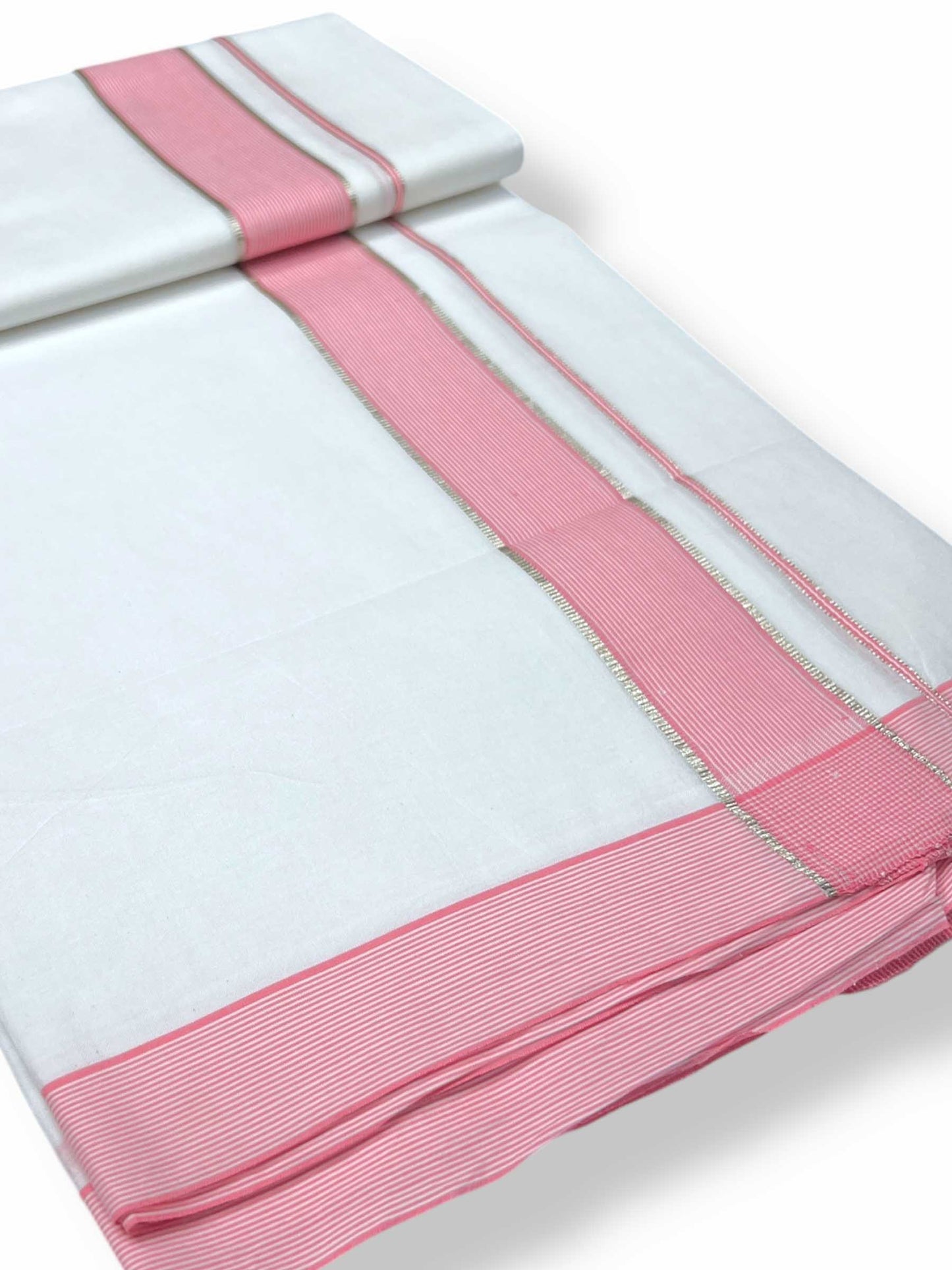 Pure White Cotton Men's Double Dhoti