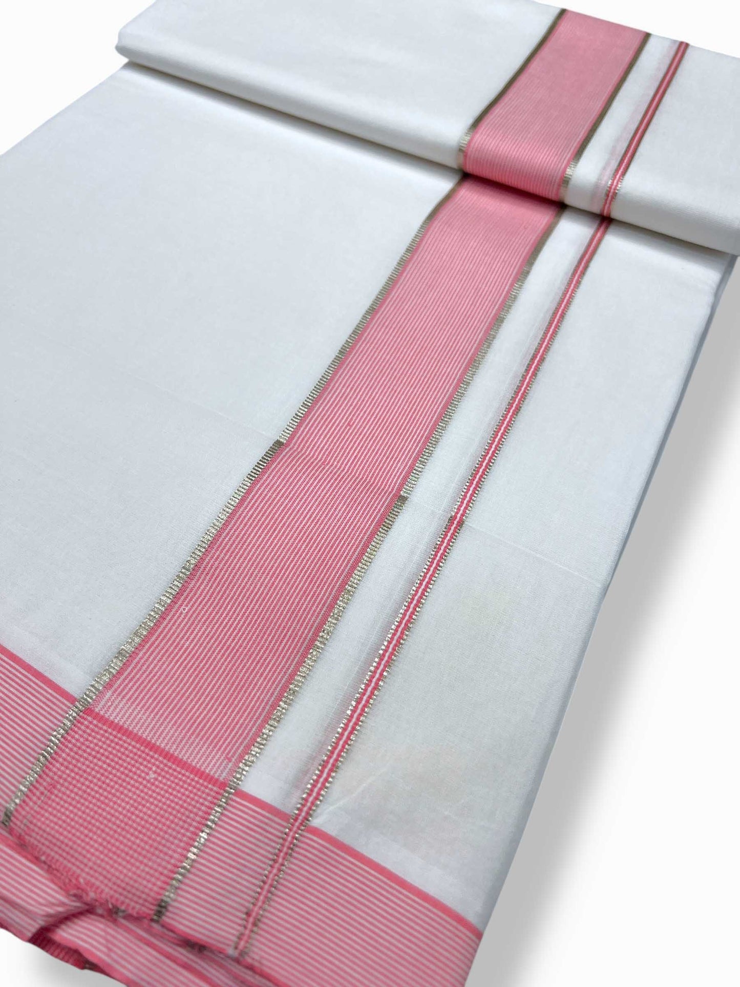 Pure White Cotton Men's Double Dhoti