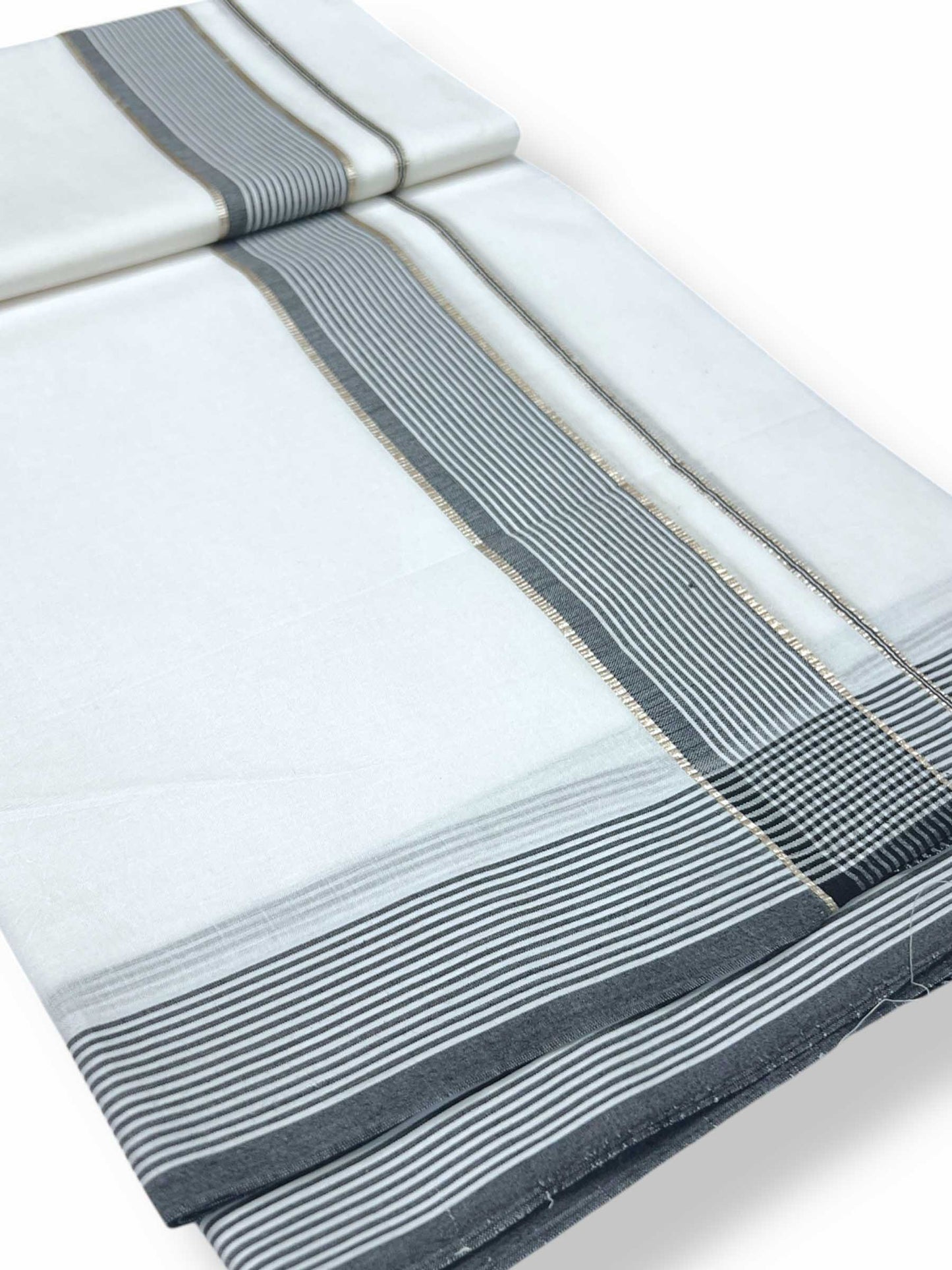Pure White Cotton Men's Double Dhoti