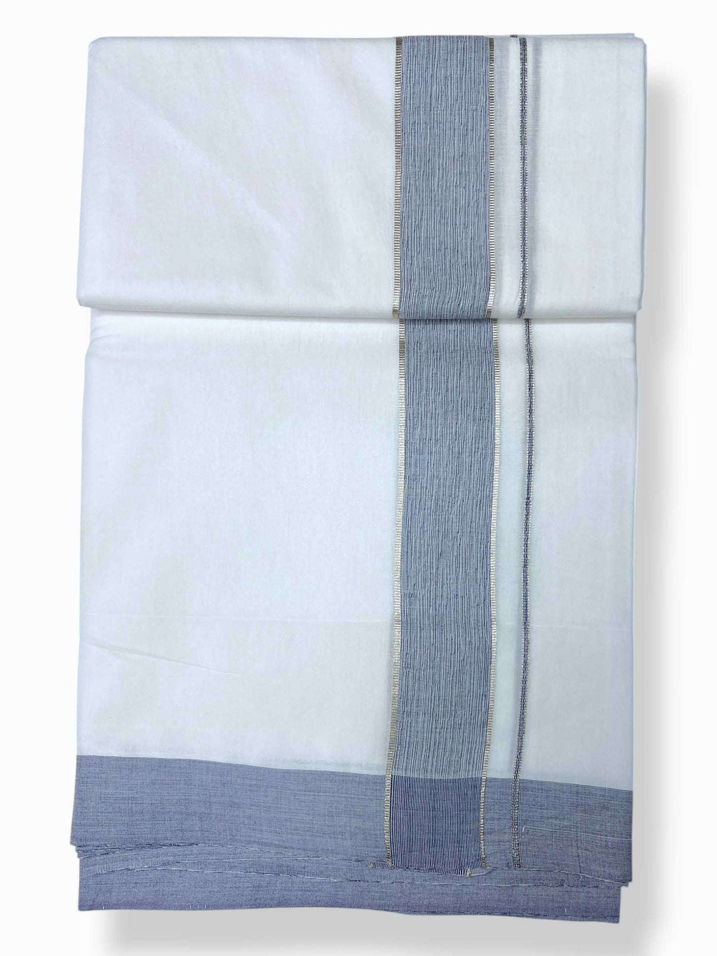Pure White Cotton Men's Double Dhoti