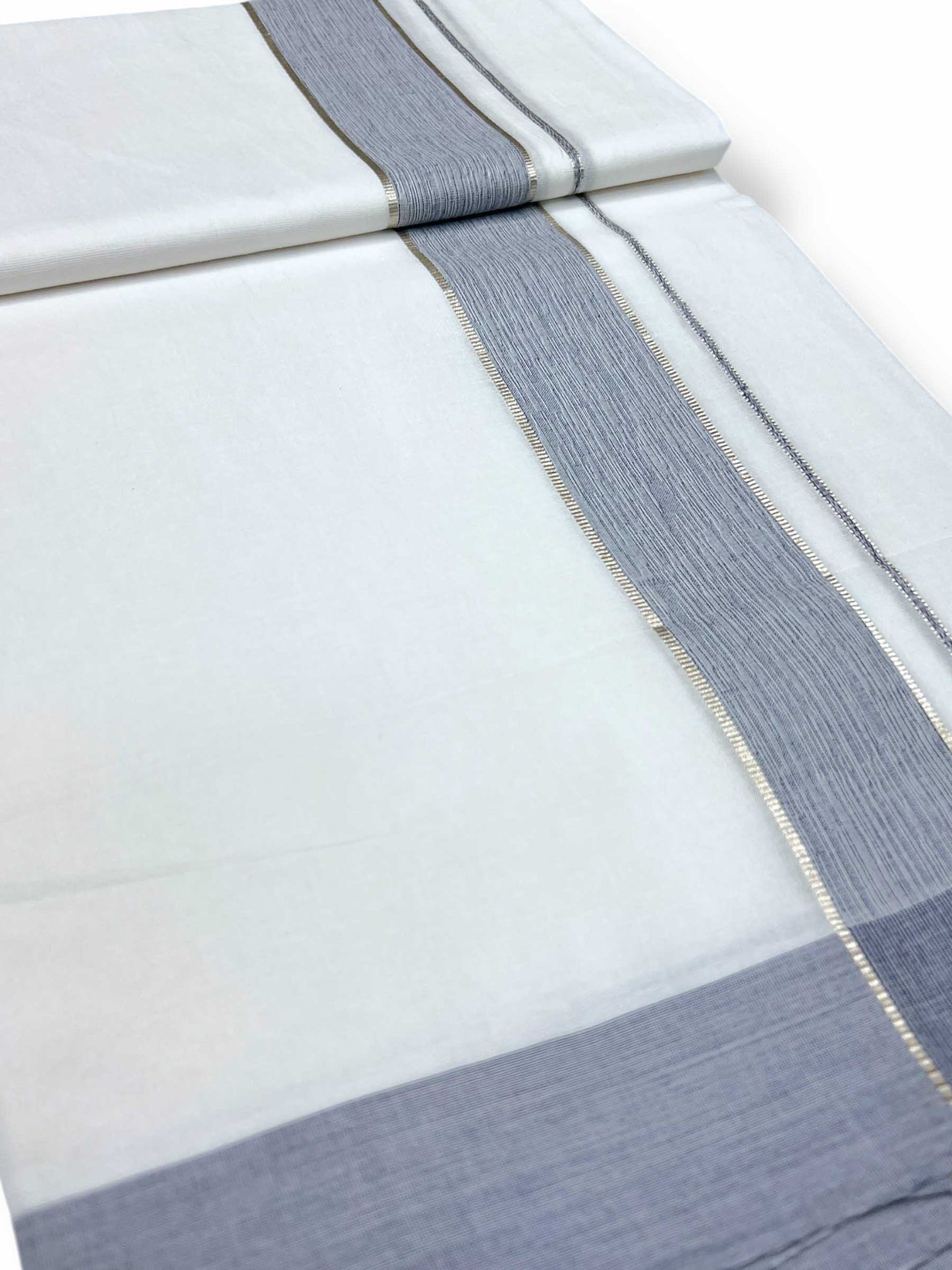 Pure White Cotton Men's Double Dhoti