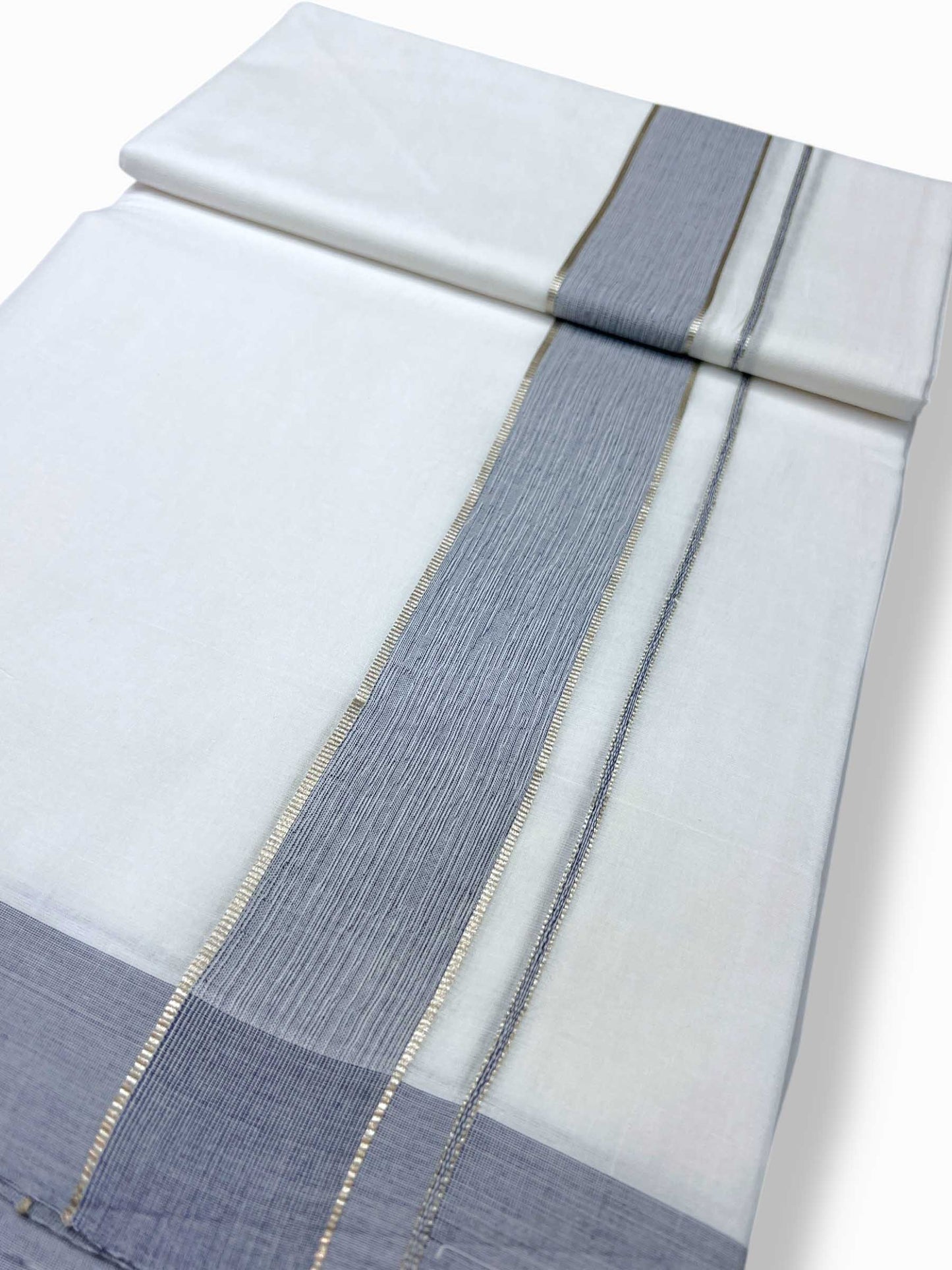 Pure White Cotton Men's Double Dhoti