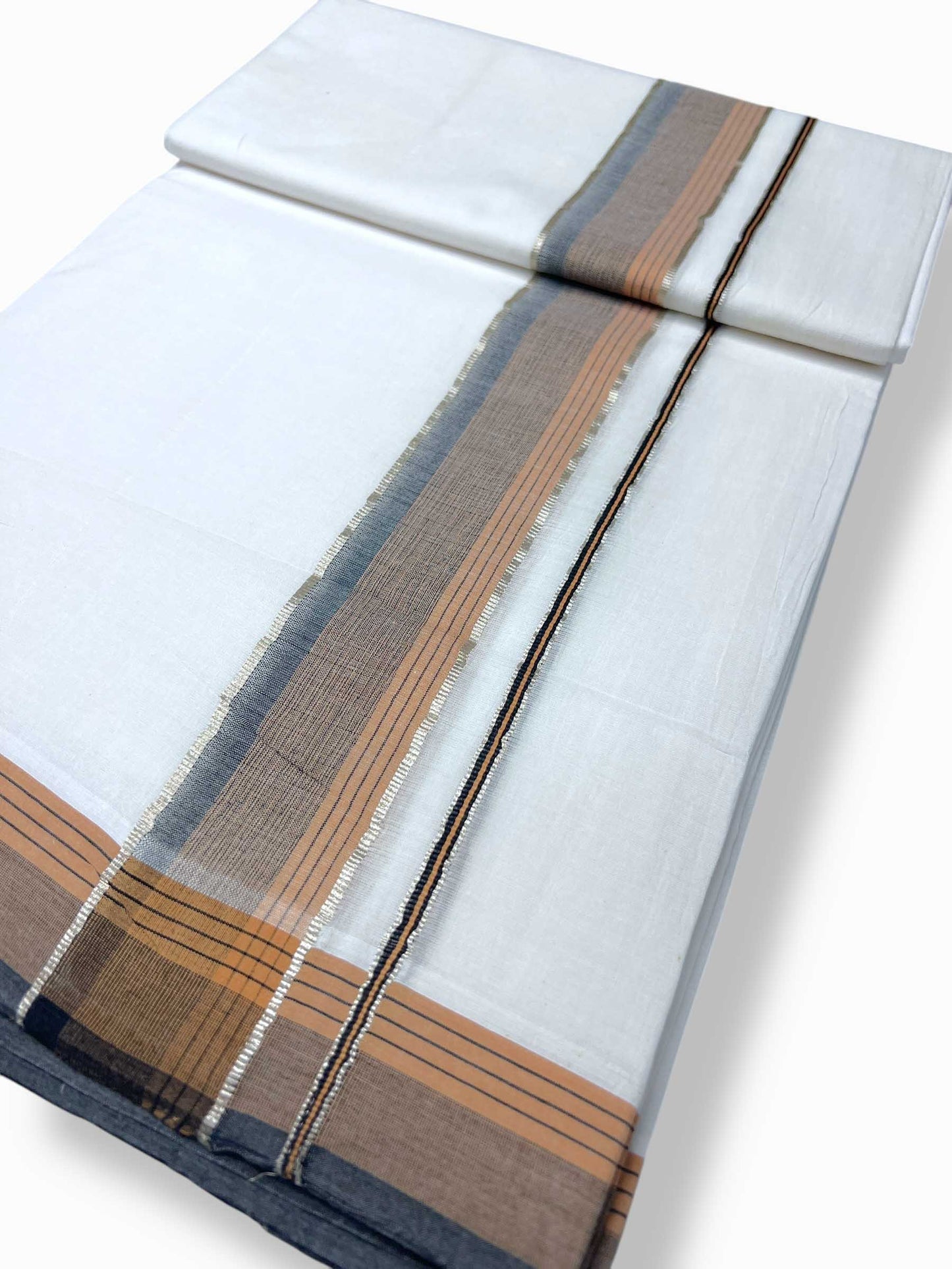 Pure White Cotton Men's Double Dhoti