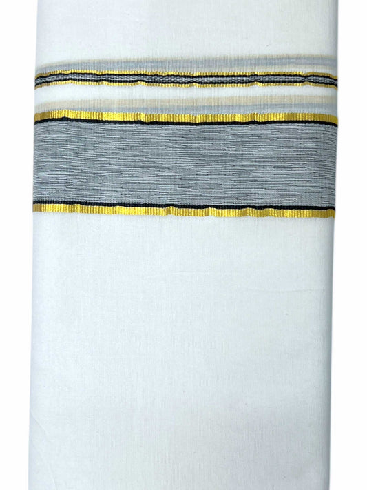 Pure White Cotton Men's Double Dhoti