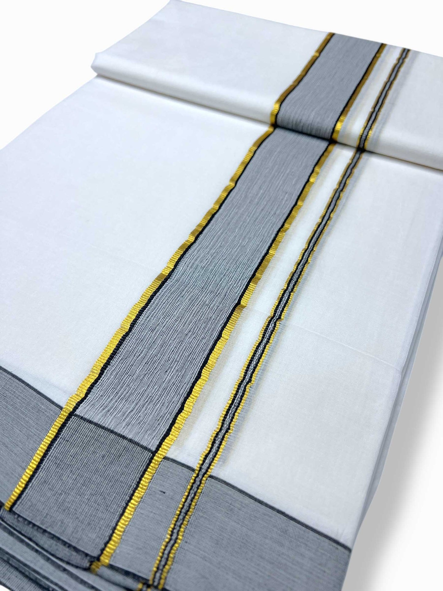 Pure White Cotton Men's Double Dhoti