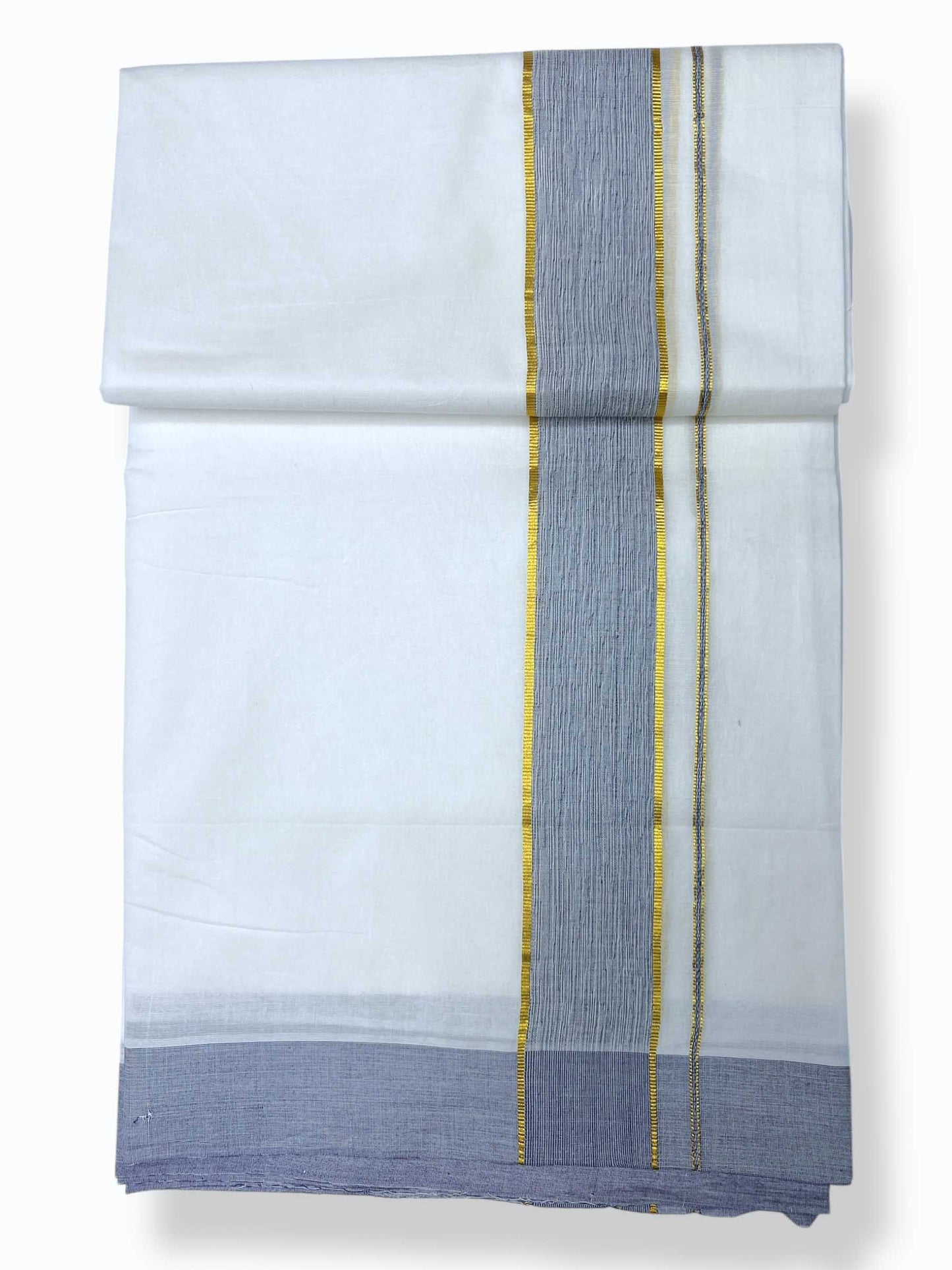 Pure White Cotton Men's Double Dhoti