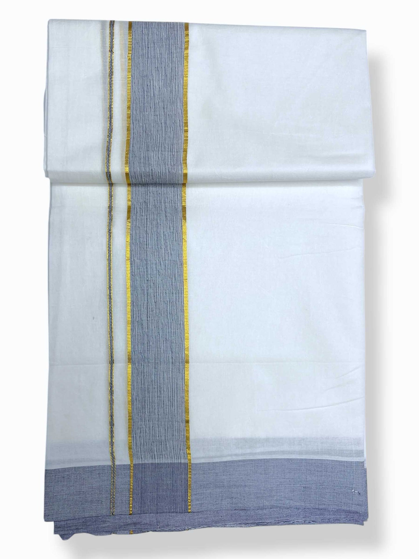 Pure White Cotton Men's Double Dhoti